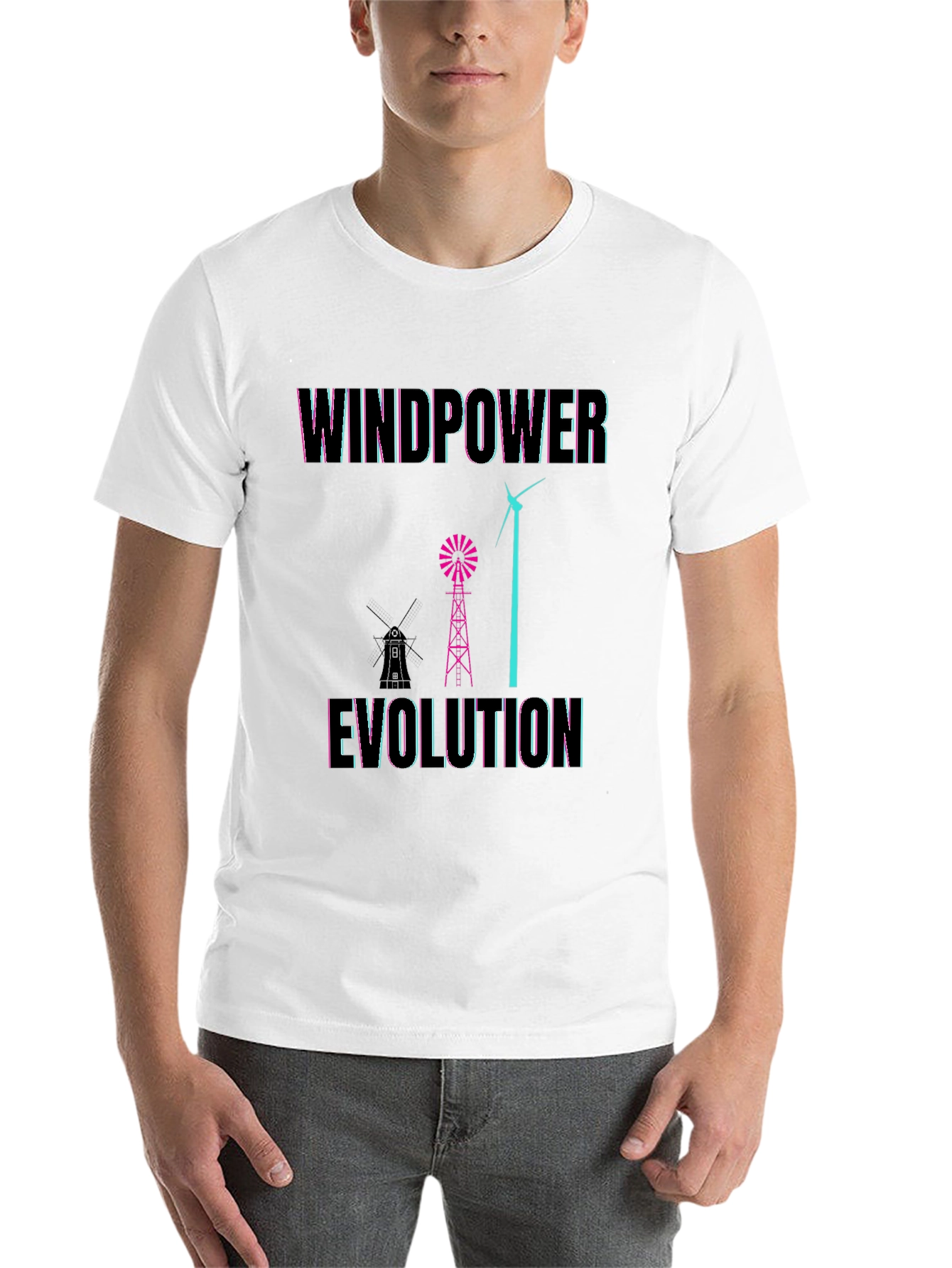 Black Windpower Evolution Graphic Tee - Black Cotton T-Shirt view 14