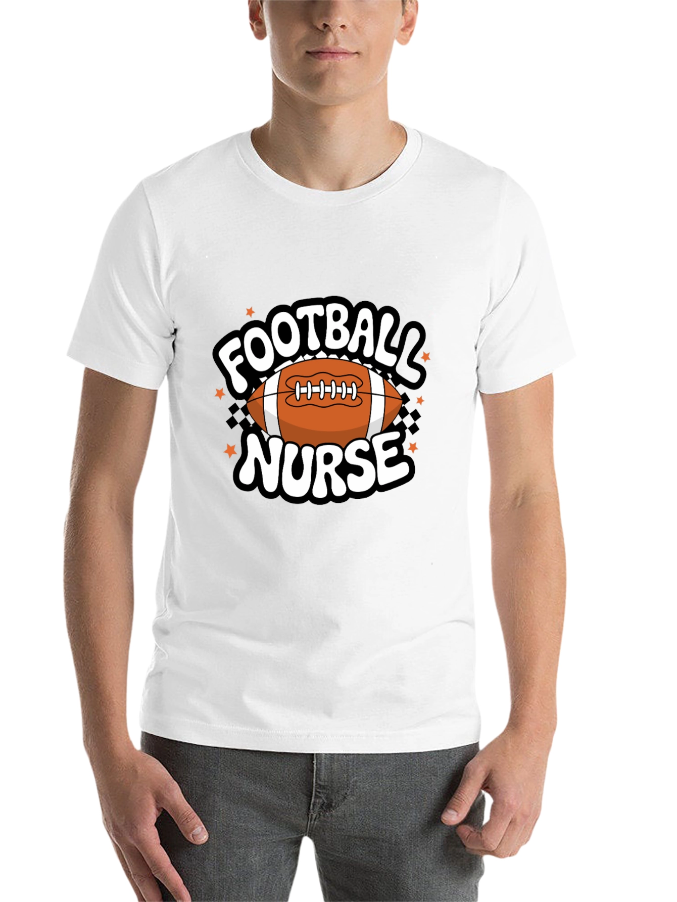Black Football Nurse Graphic T-Shirt view 14