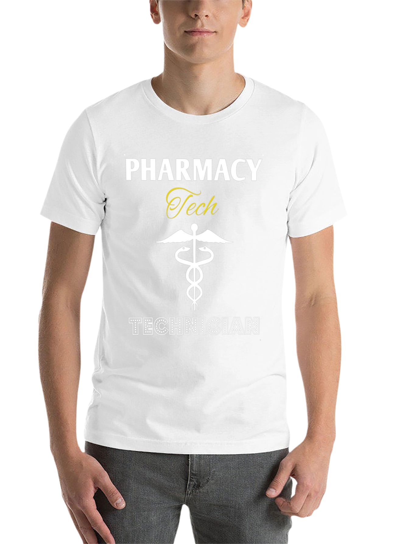 Black Pharmacy Technician T-Shirt - Caduceus Symbol view 14