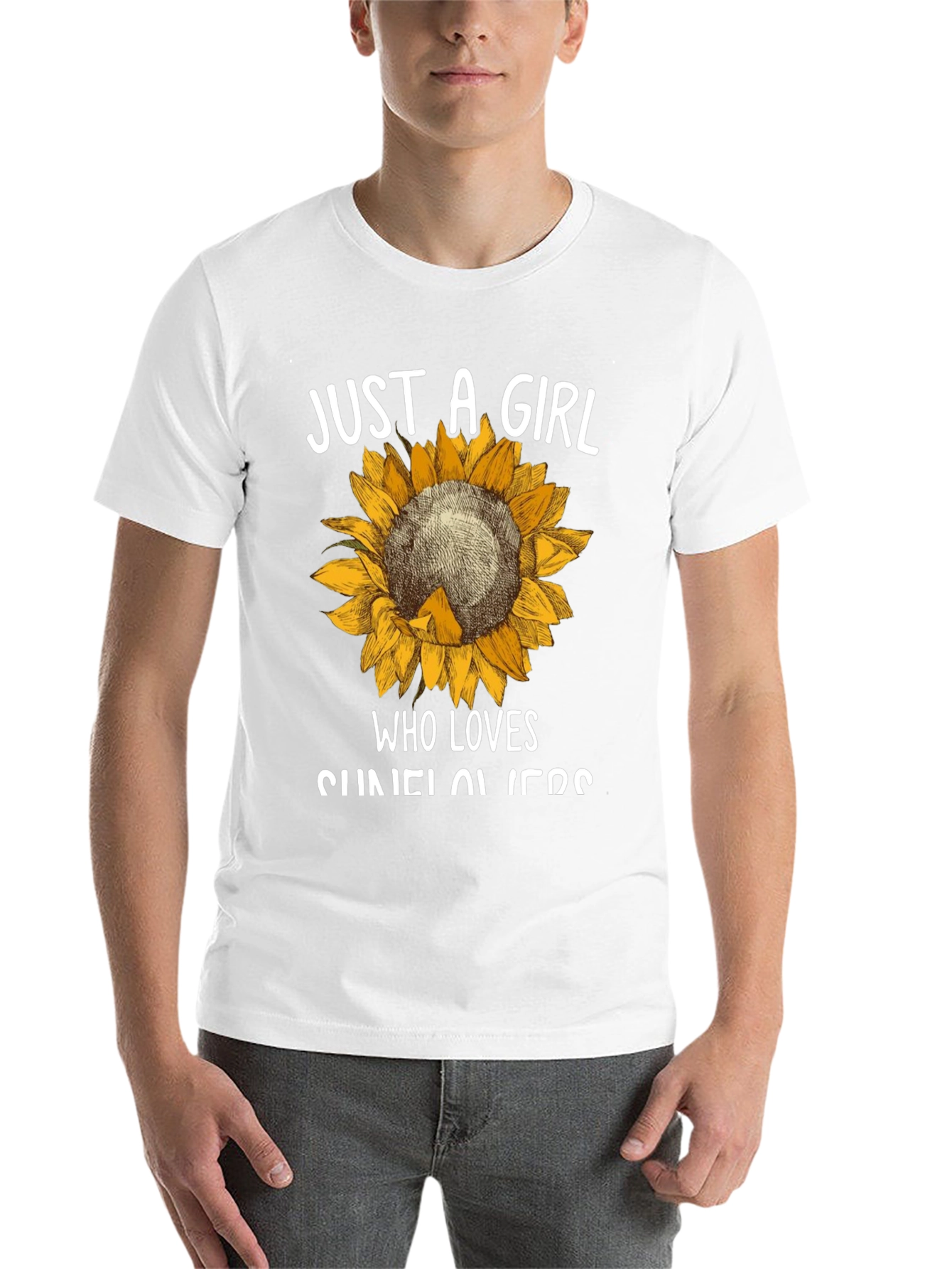 Black Sunflower Graphic Tee - Just A Girl Who Loves Sunflowers view 14