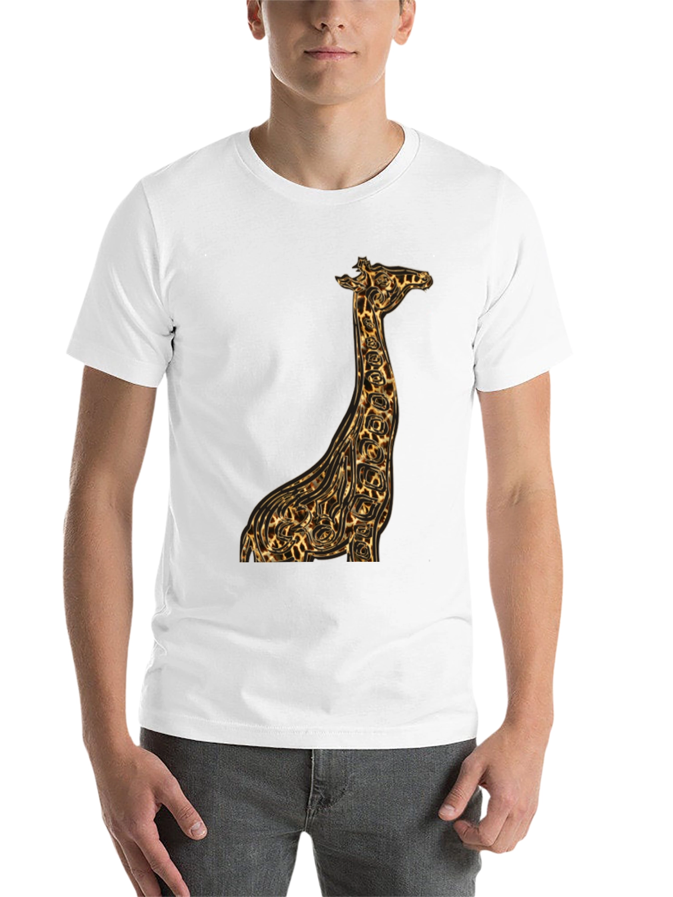 Black Giraffe Print Graphic Tee - Unique Animal Design view 14
