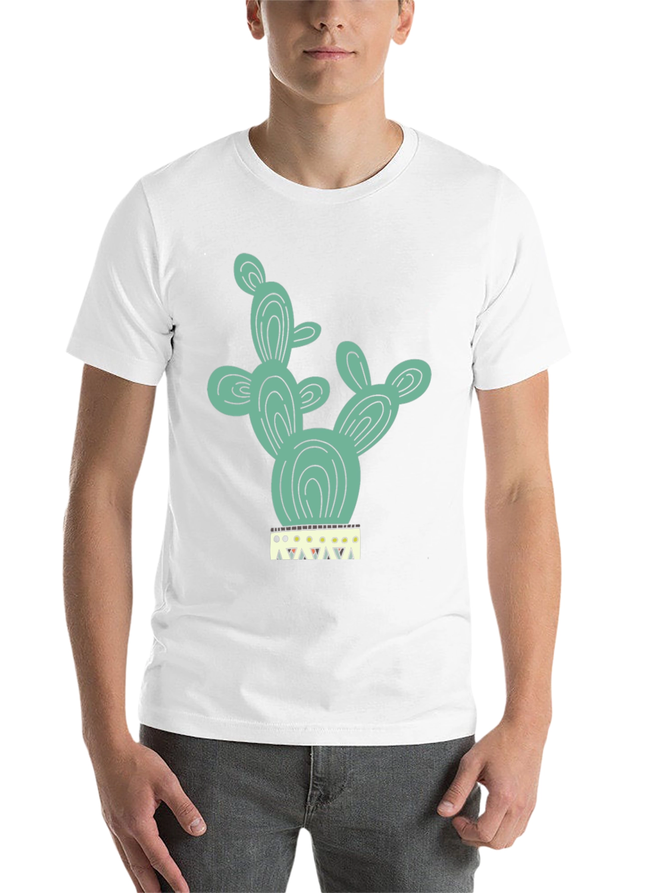 Black Cactus Tee - Trendy Graphic Print T-Shirt view 14