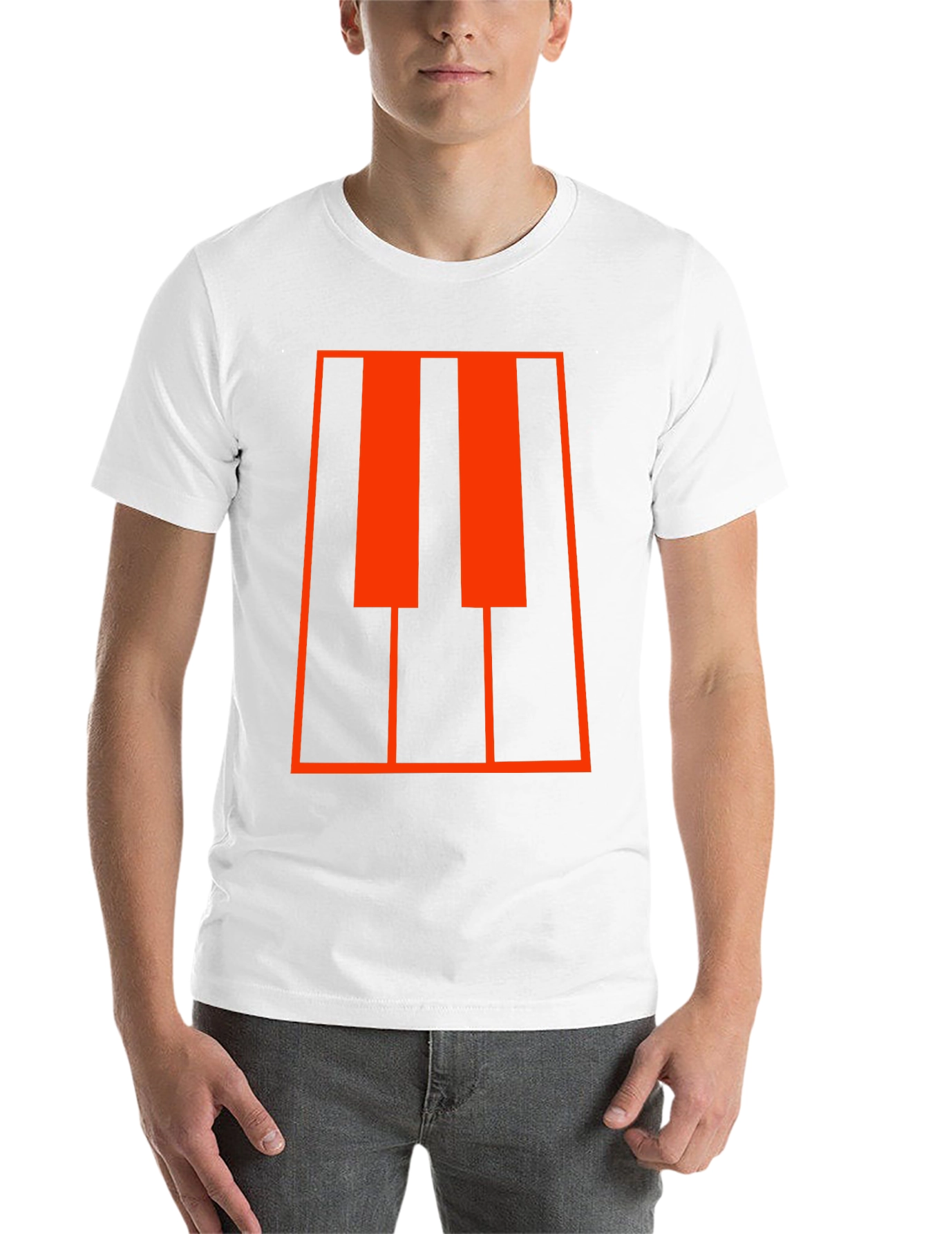 Black Piano Keys Graphic Tee - Music Lover's T-Shirt view 14