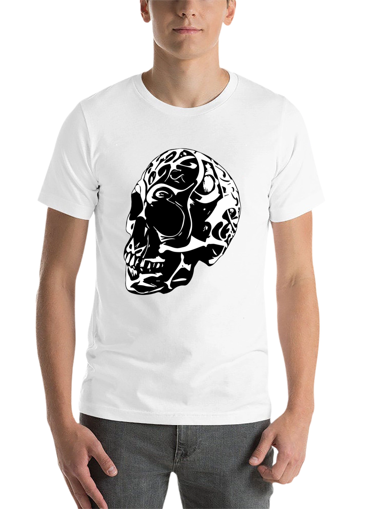 Black Skull Graphic T-Shirt - Black view 14
