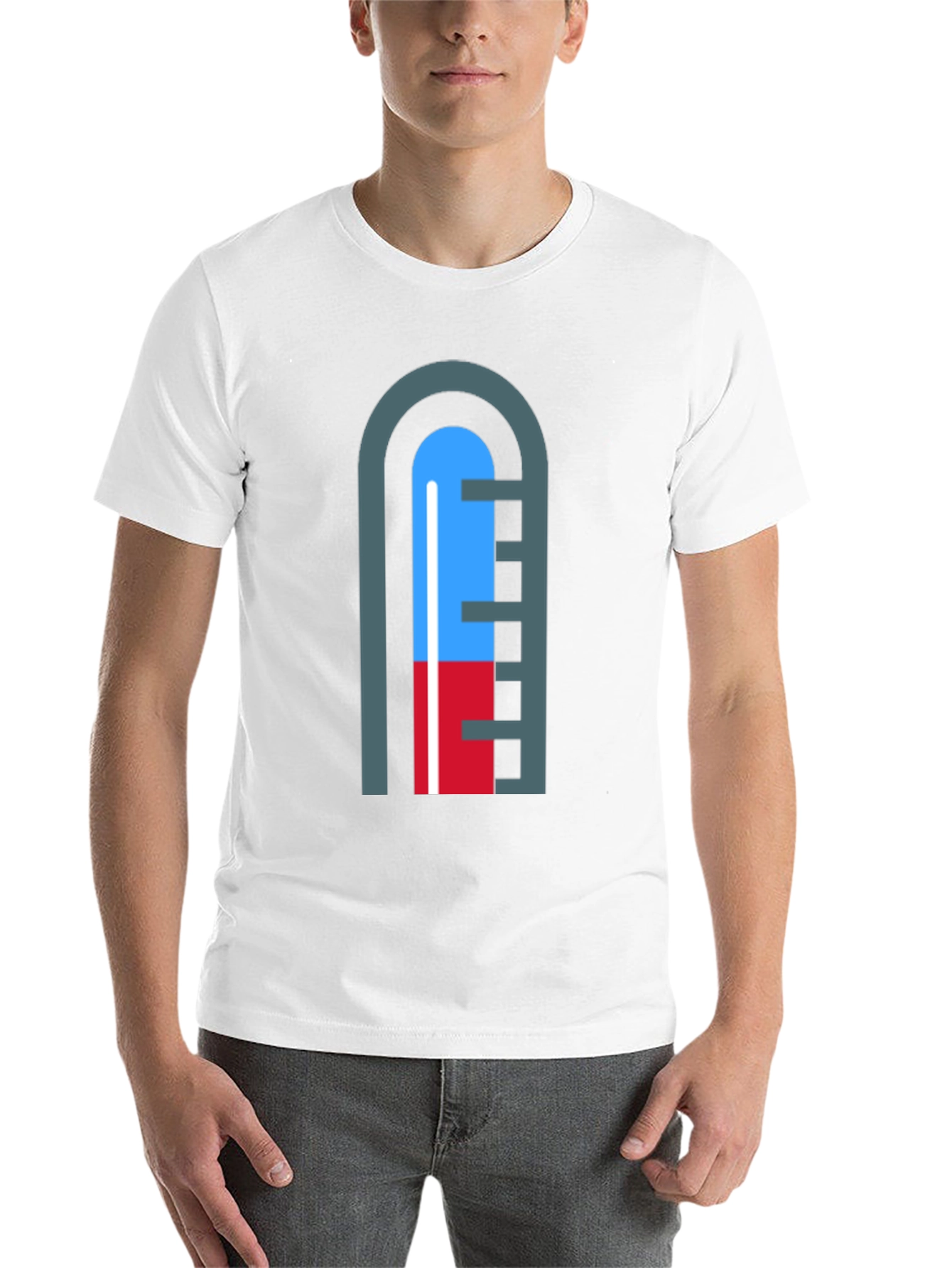 Black Unique Graphic Thermometer Tee - Black Cotton Shirt view 14