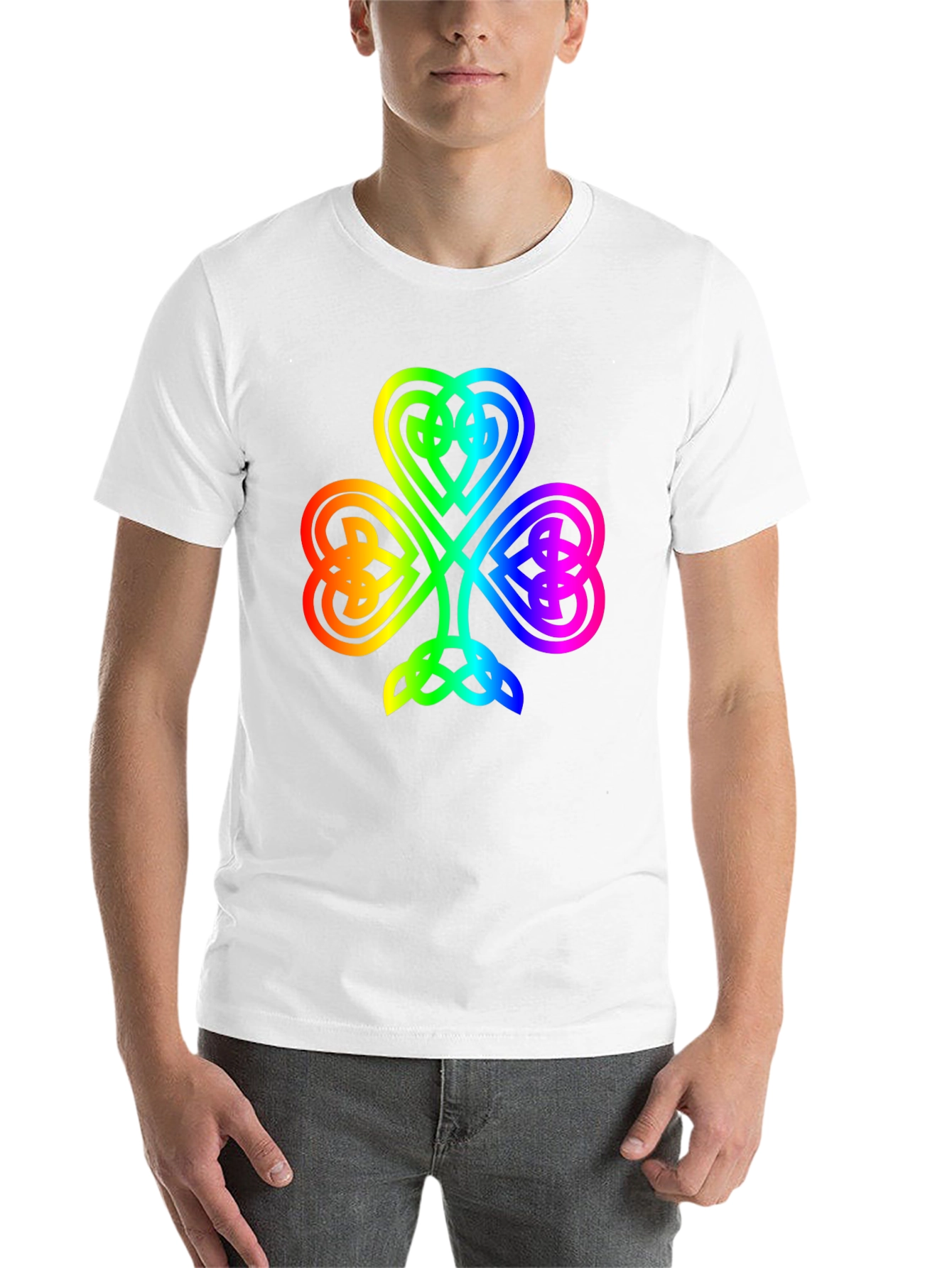 Black Rainbow Shamrock T-Shirt - Lucky Irish Pride view 14