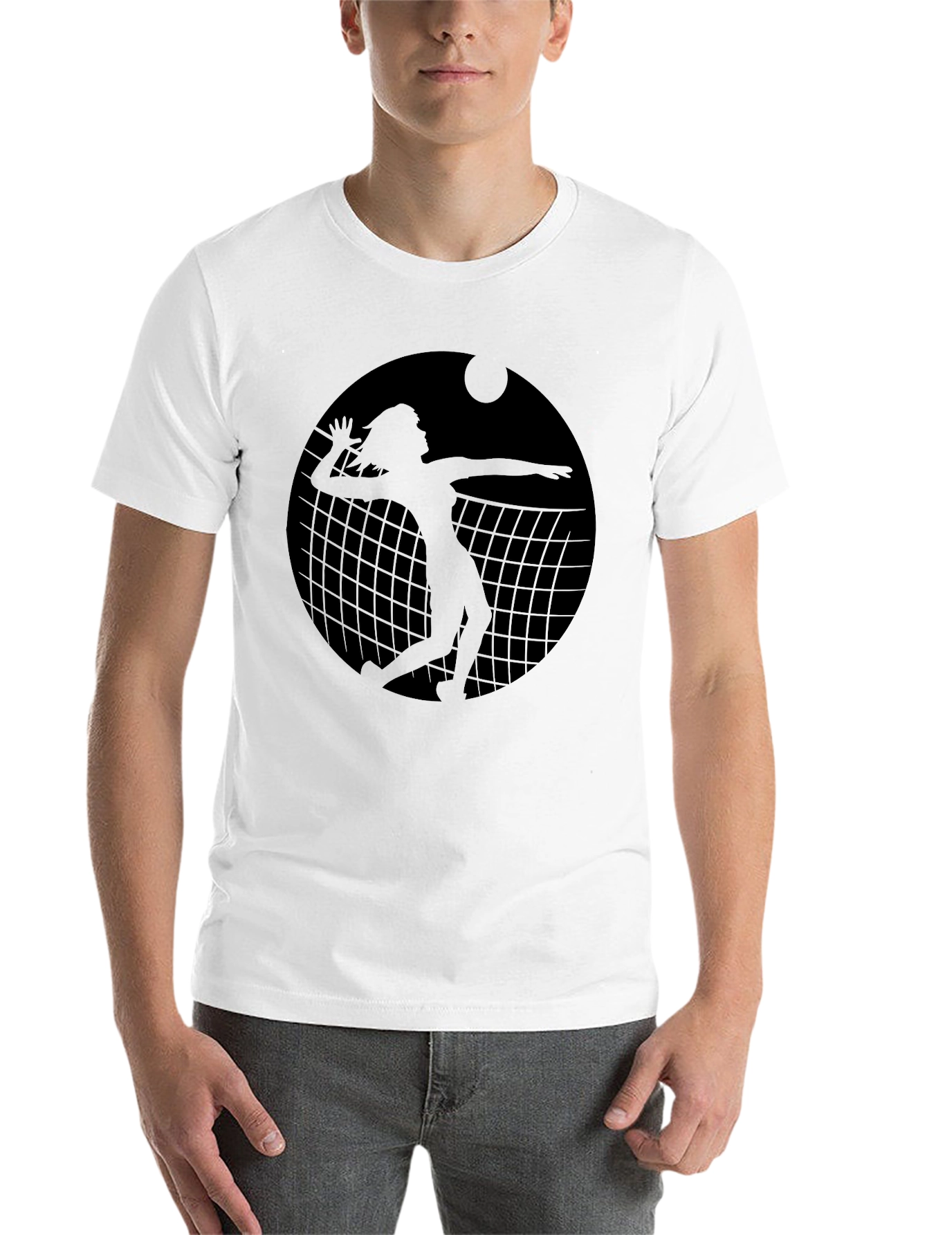 Black Volleyball Player Graphic T-Shirt - Black view 14