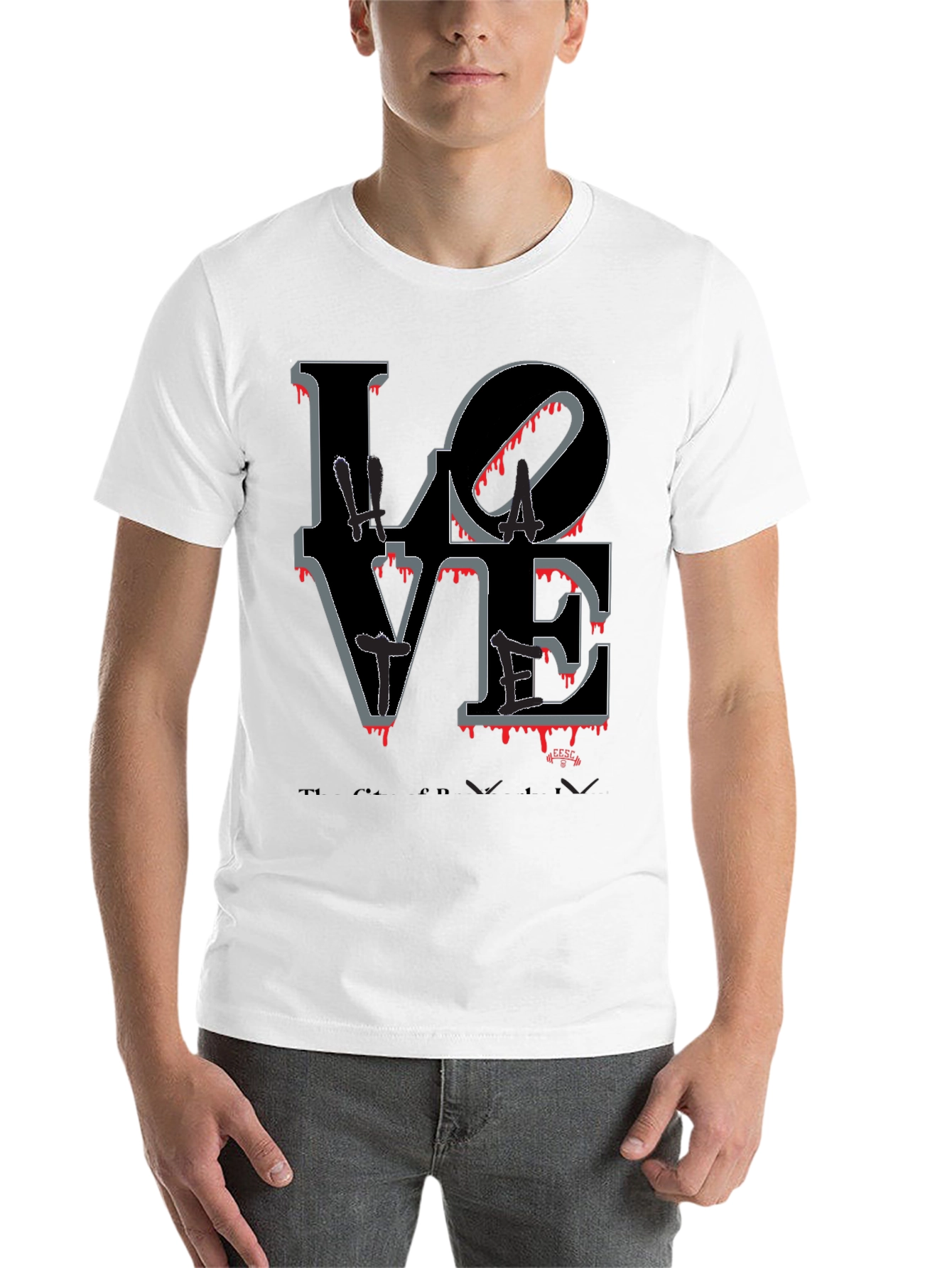 Black Bloody Love Graphic T-Shirt - Men's Crew Neck Tee view 14