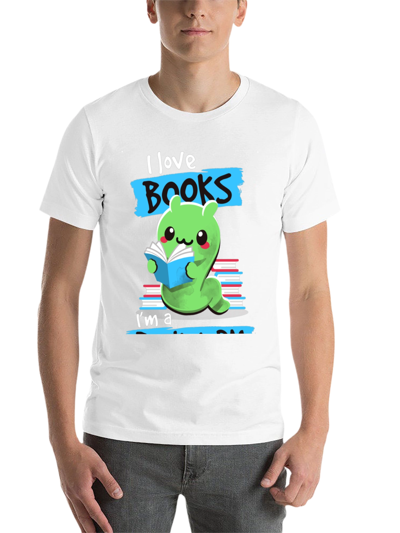 Black I Love Books Worm T-Shirt view 14