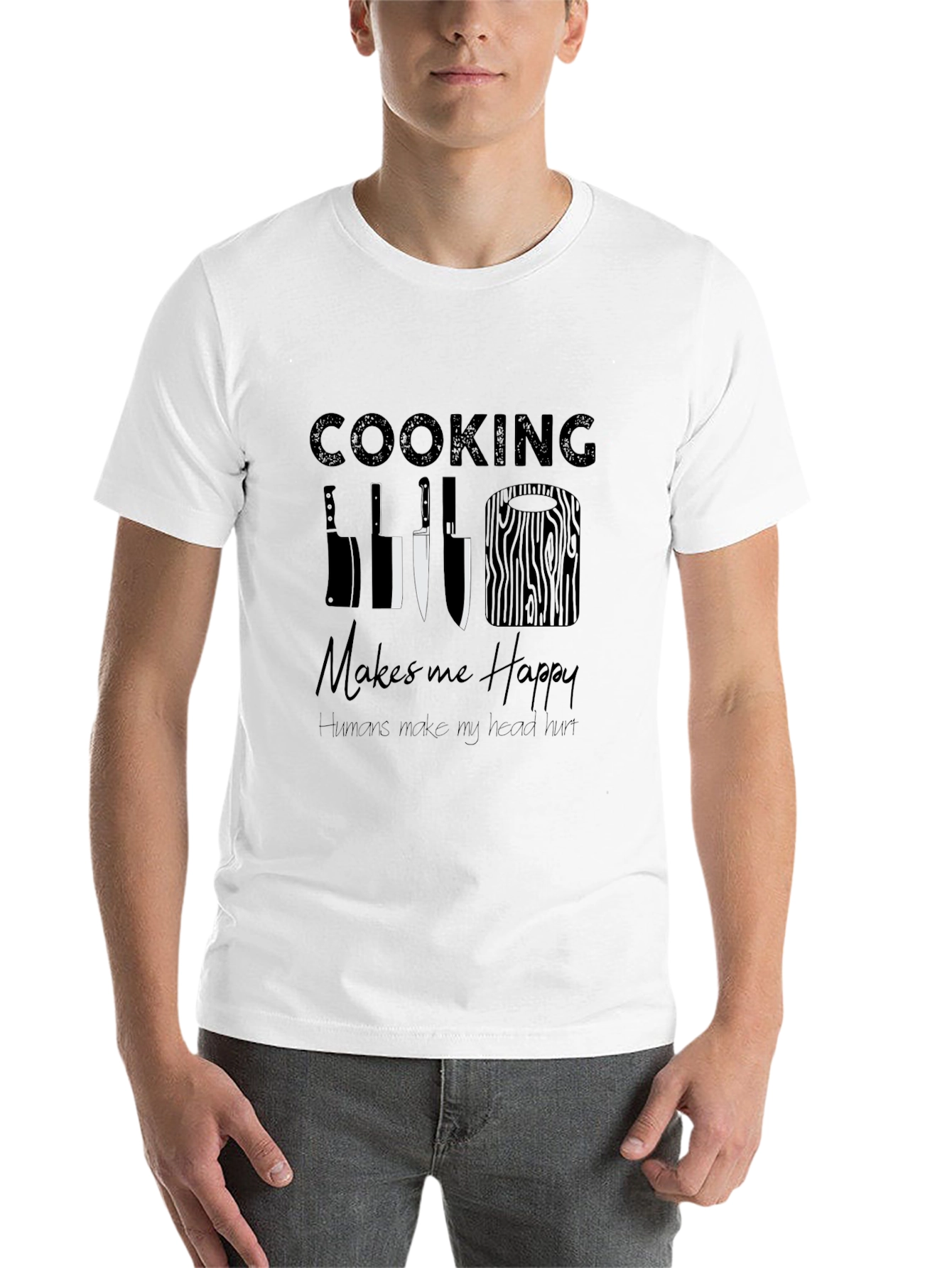 Black Cooking Makes Me Happy Graphic Tee view 14