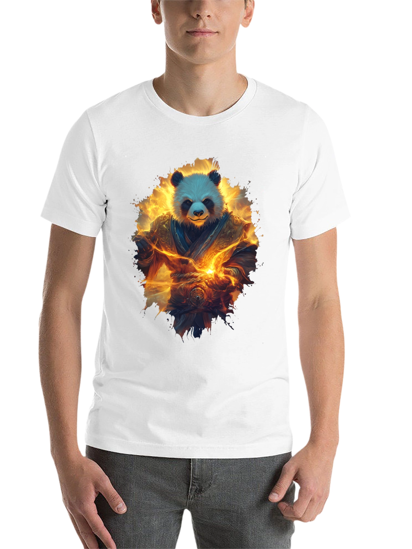 Black Panda Warrior Graphic T-Shirt view 14
