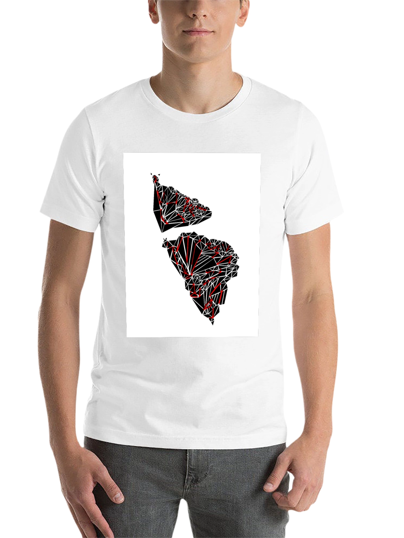 Black Geometric Continent Graphic Tee - Black view 14