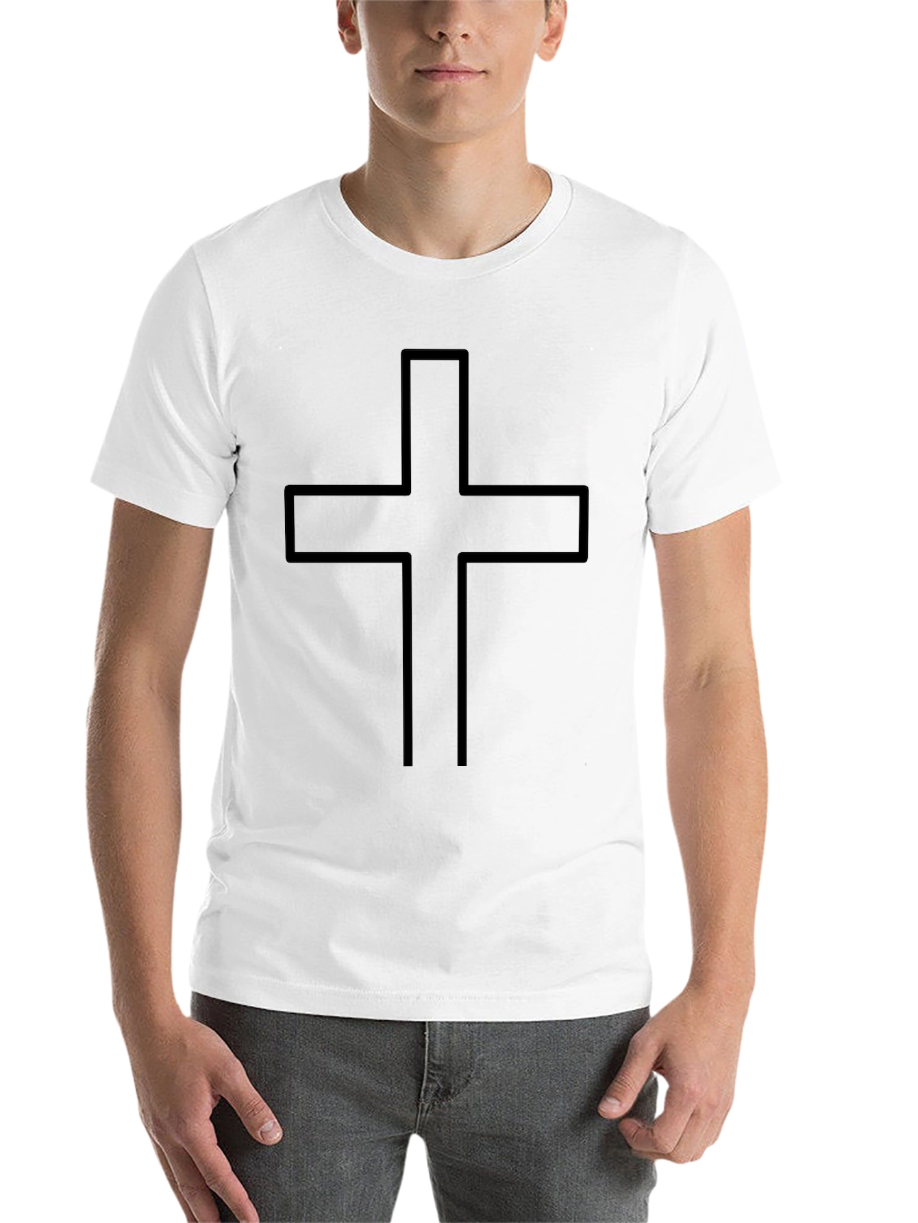 Black Classic Cross Graphic Tee - Black Cotton T-Shirt view 14