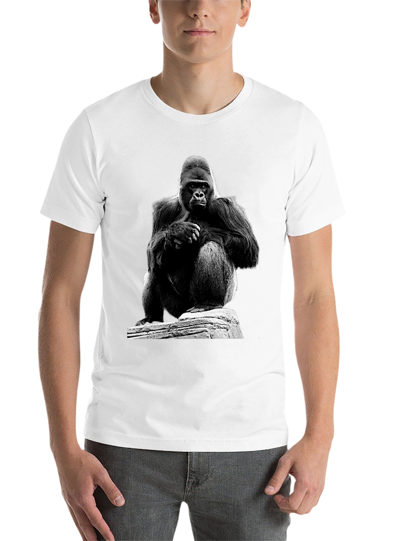 Black Gorilla Graphic T-Shirt - Black Unisex Tee view 14