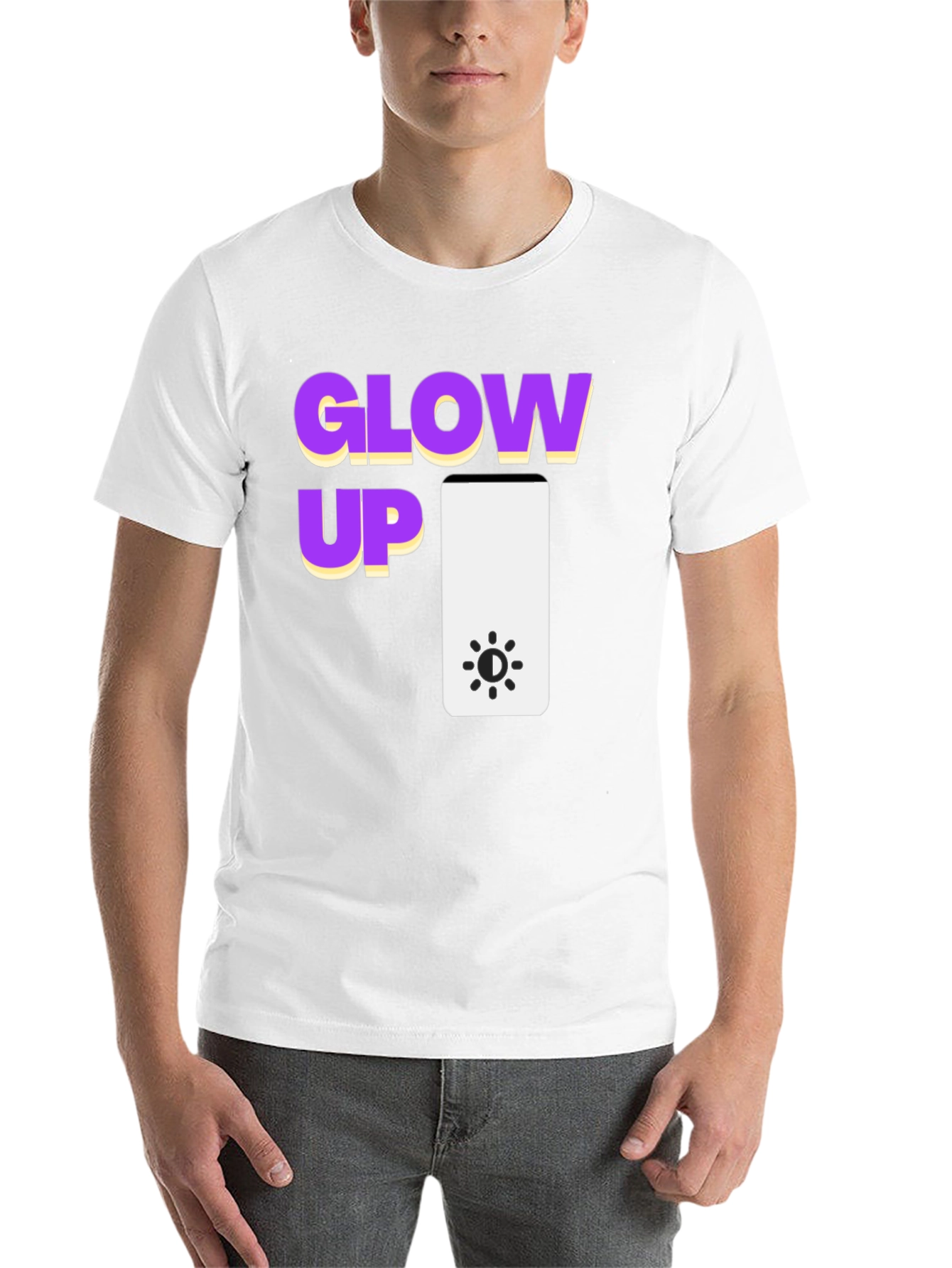 Black Glow Up Graphic Tee - Black Cotton T-Shirt view 14
