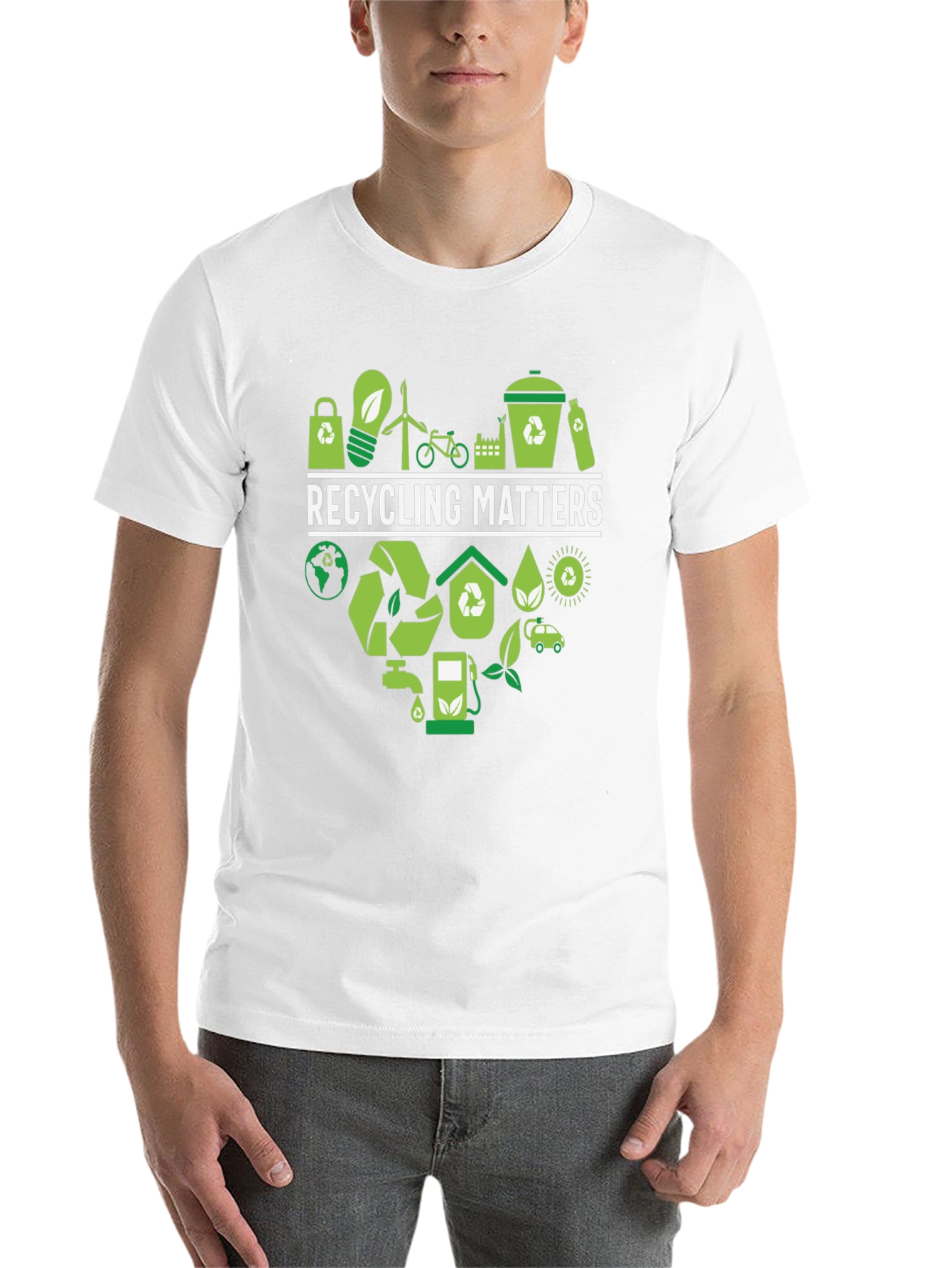 Black Recycling Matters Graphic Tee - Eco-Friendly Design view 14