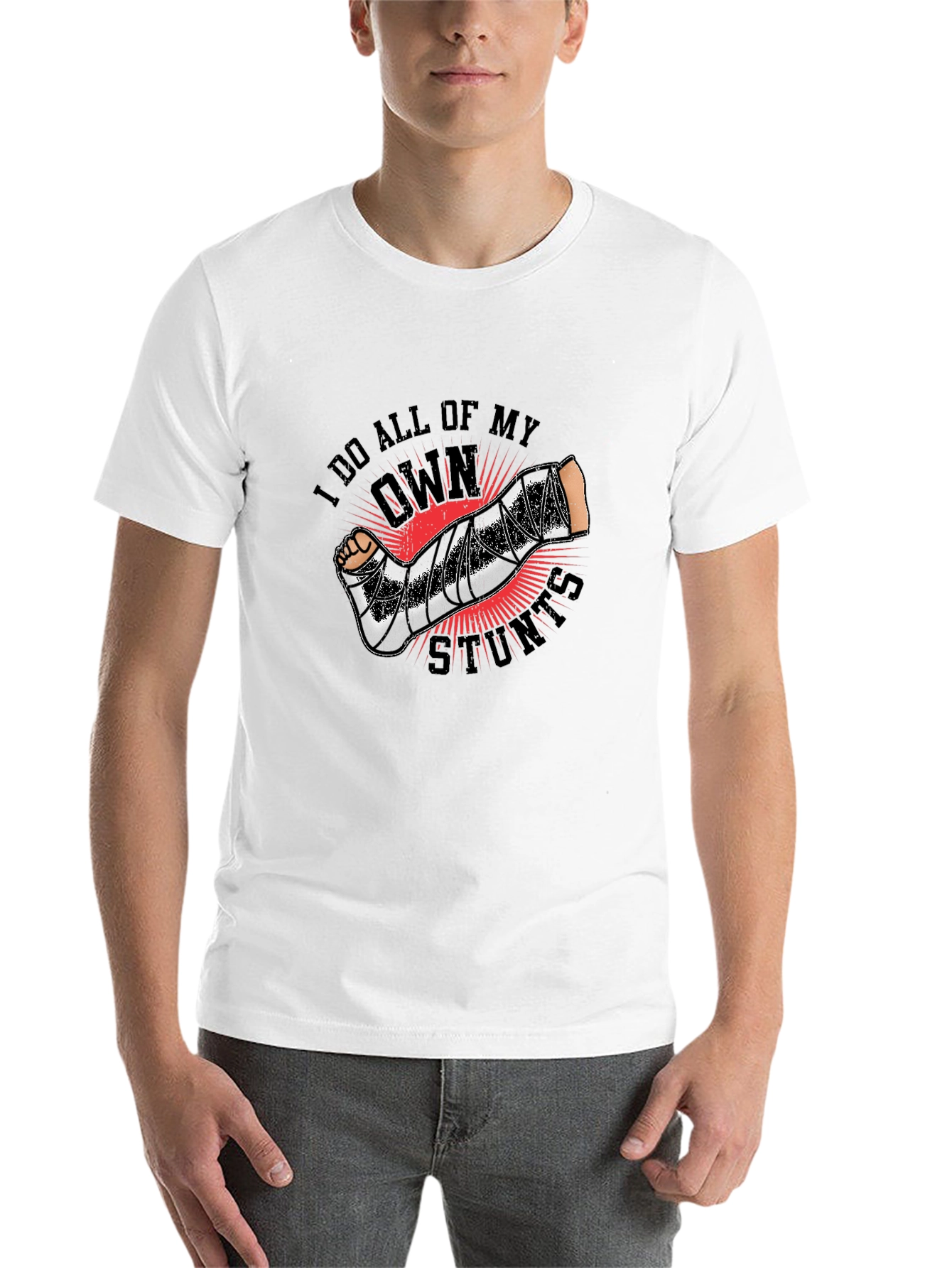 Black I Do All My Own Stunts T-Shirt view 14