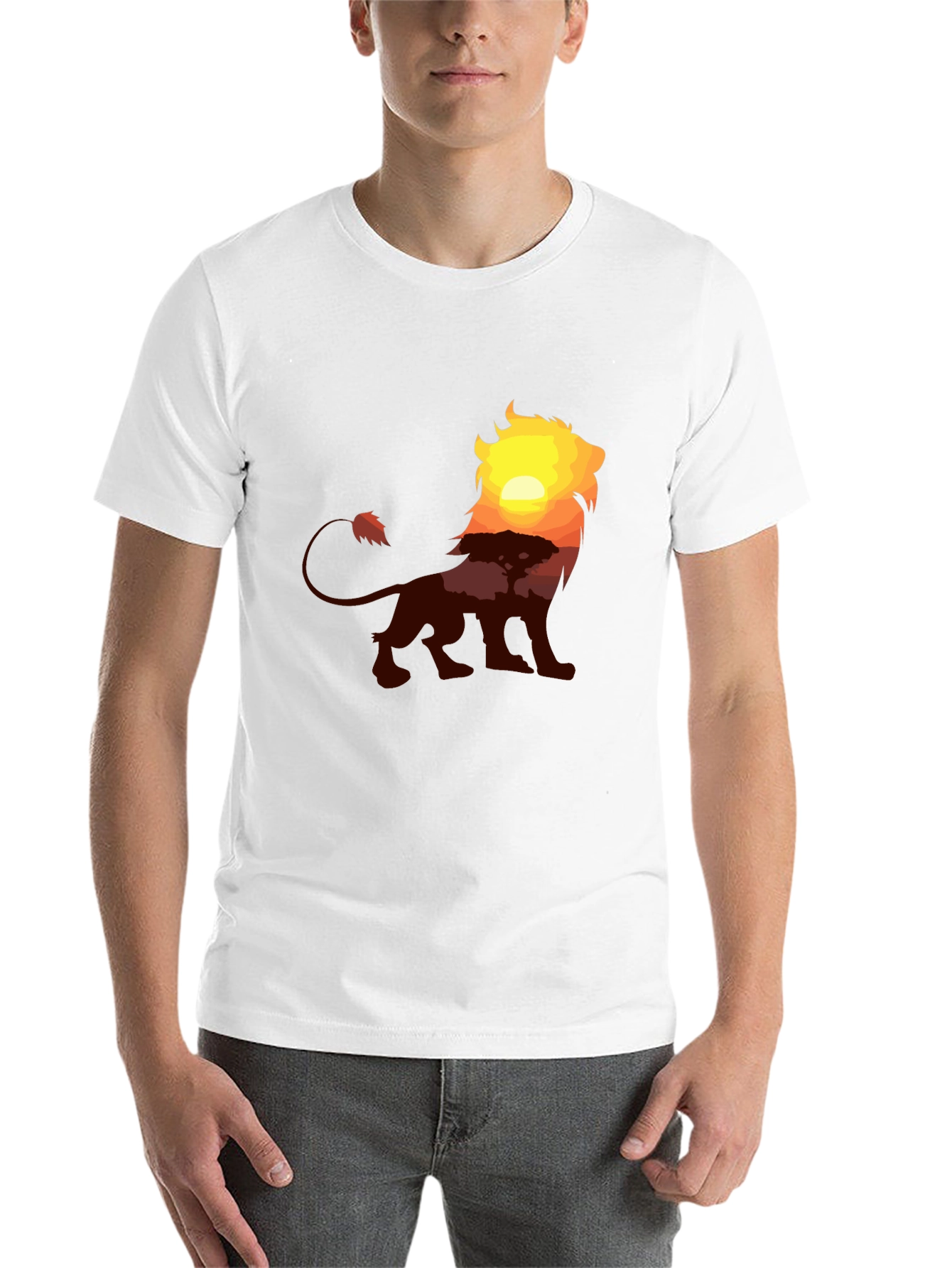 Black Lion Sunset Graphic Tee - Classic Black T-Shirt view 14