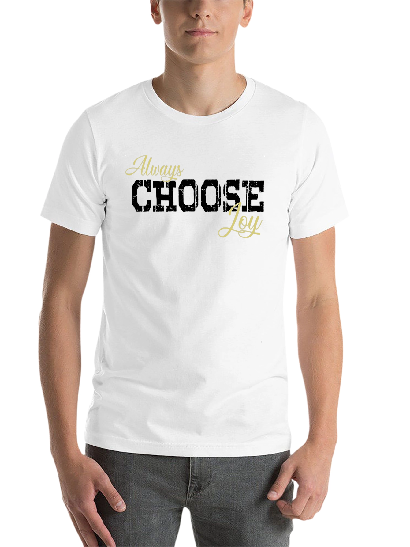 Black Always Choose Joy Graphic Tee - Black Cotton Blend view 14