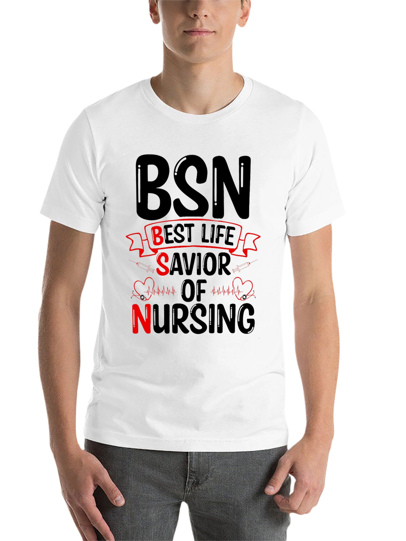 Black BSN Best Life Savior of Nursing T-Shirt view 14