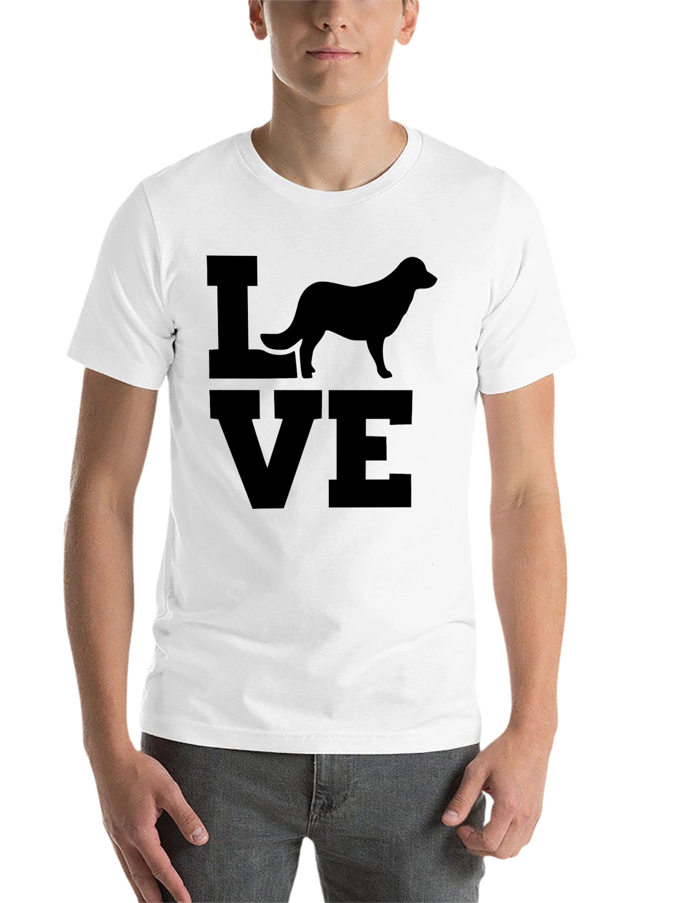 Black Dog Breed LOVE Graphic T-Shirt - Unisex view 14