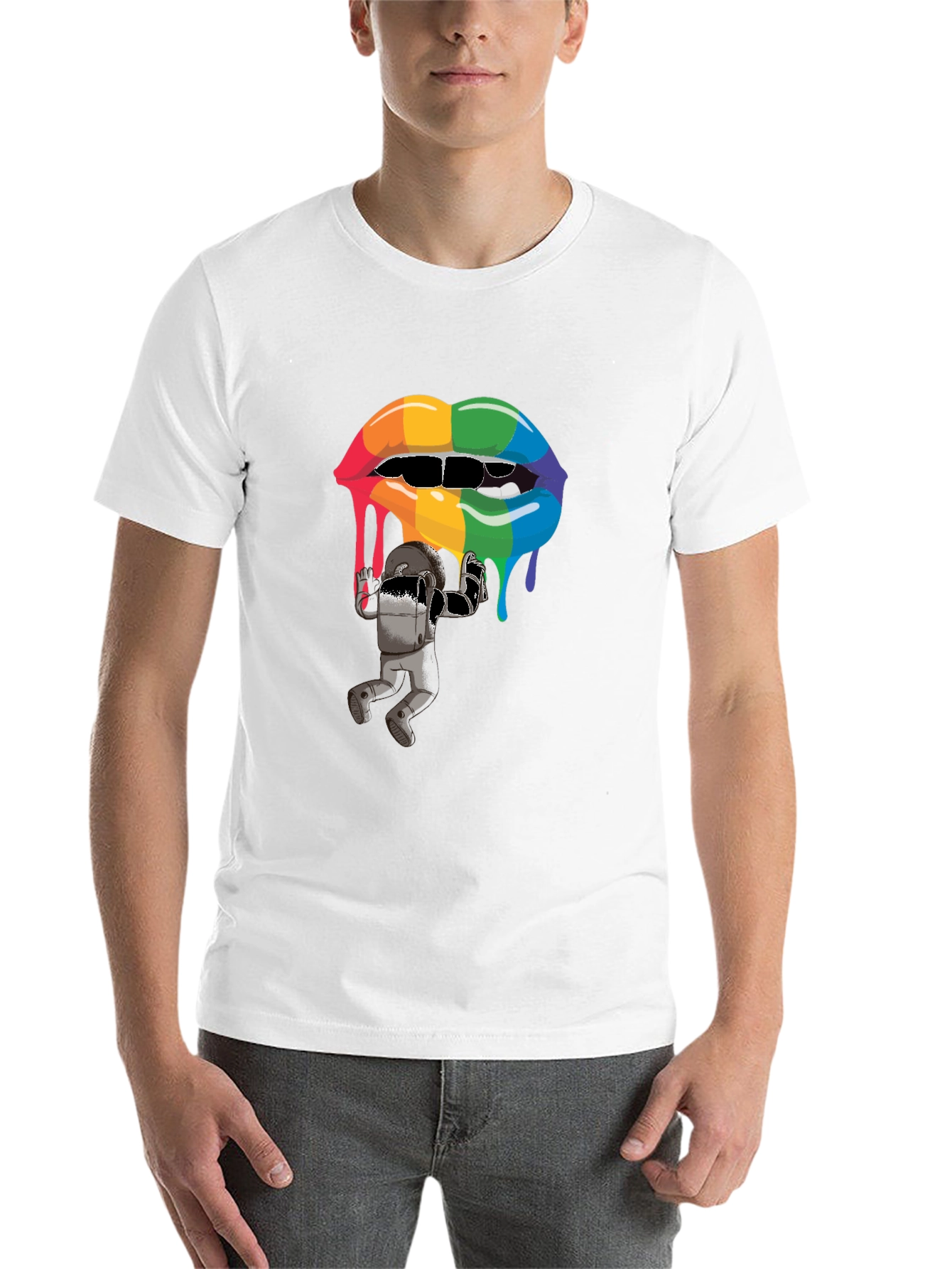 Black Rainbow Lips Graphic T-Shirt view 14
