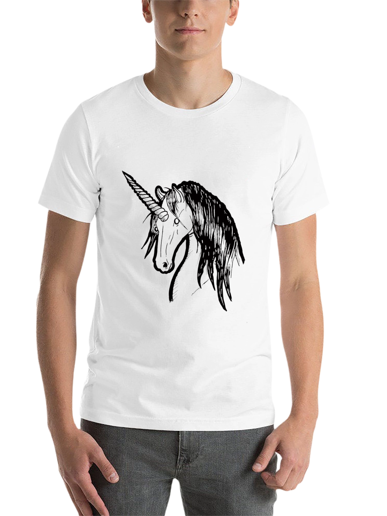 Black Unicorn Graphic Tee - Black Cotton T-Shirt view 14