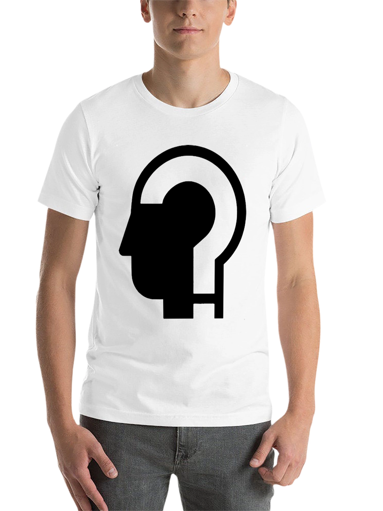 Black Thinking Man T-Shirt - Black Graphic Tee view 14