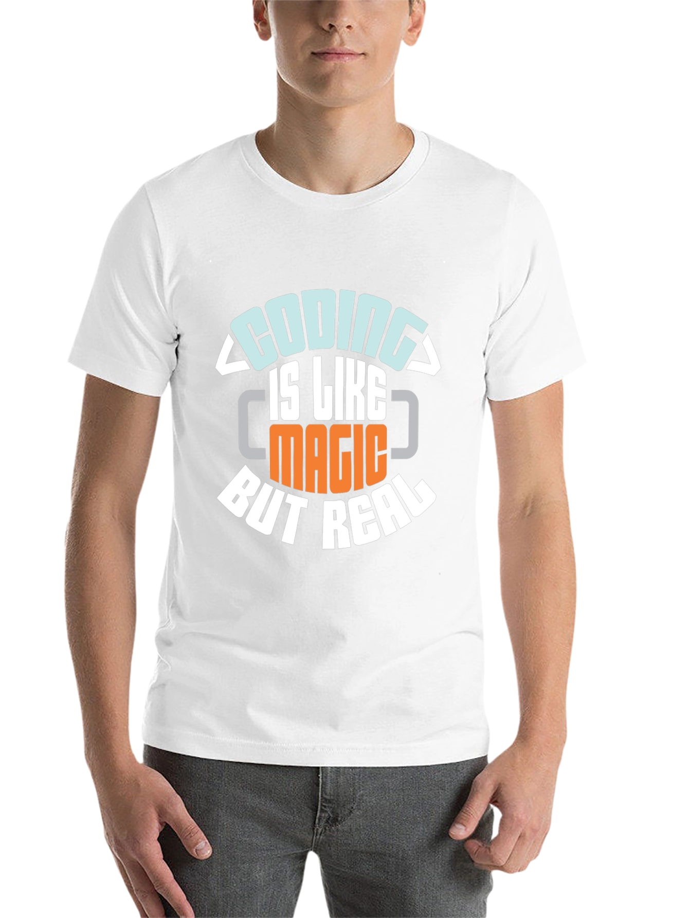 Black Coding is Like Magic But Real T-Shirt view 14