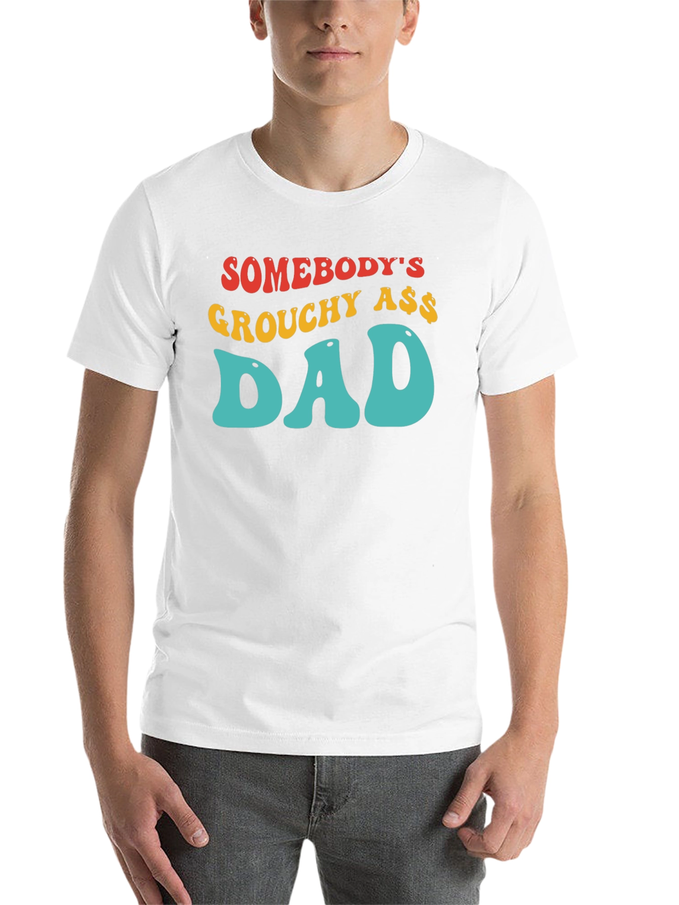 Black Grouchy Ass Dad T-Shirt - Black Cotton Tee view 14