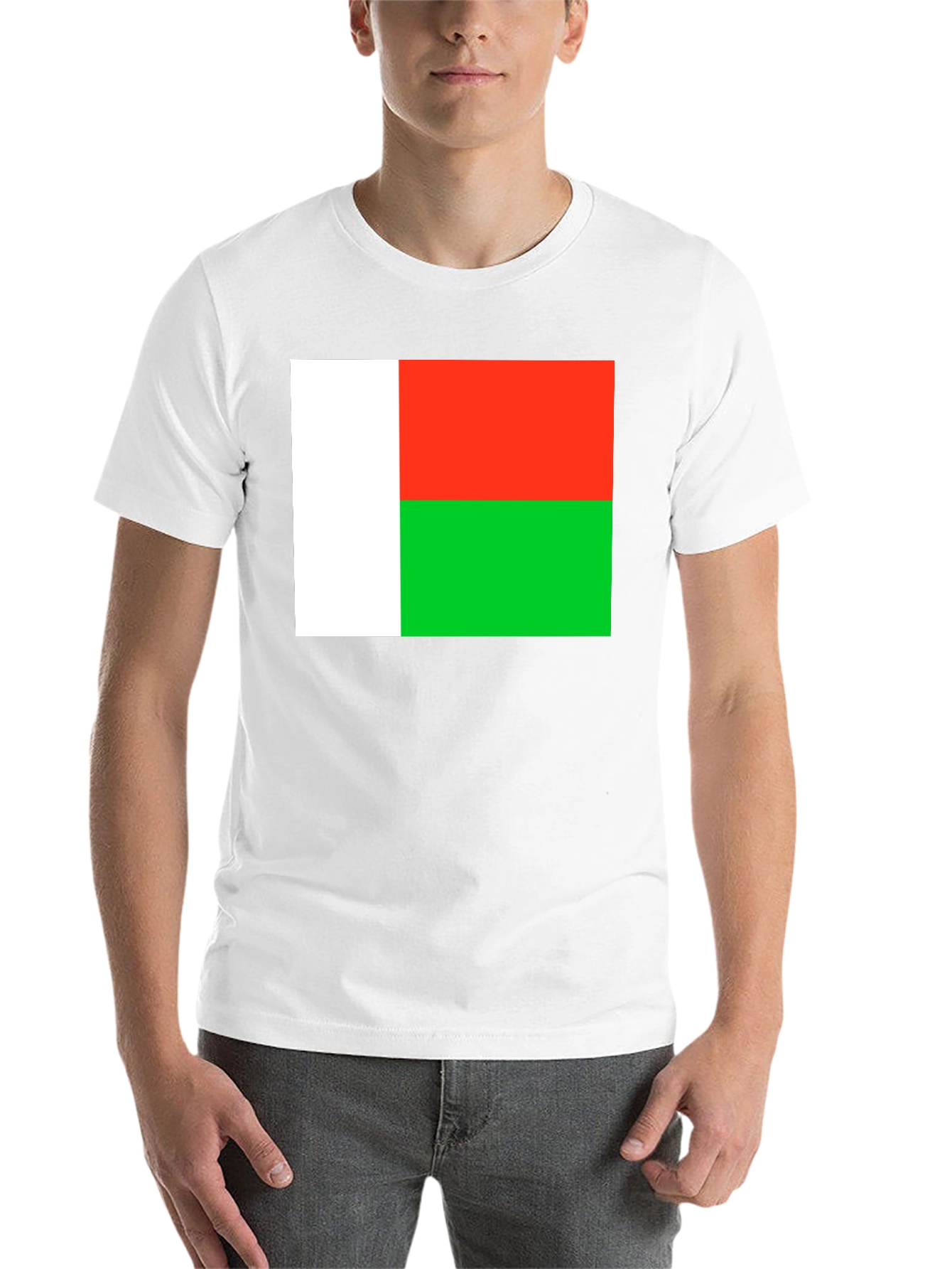Black Madagascar Flag T-Shirt - Black Cotton Tee view 14