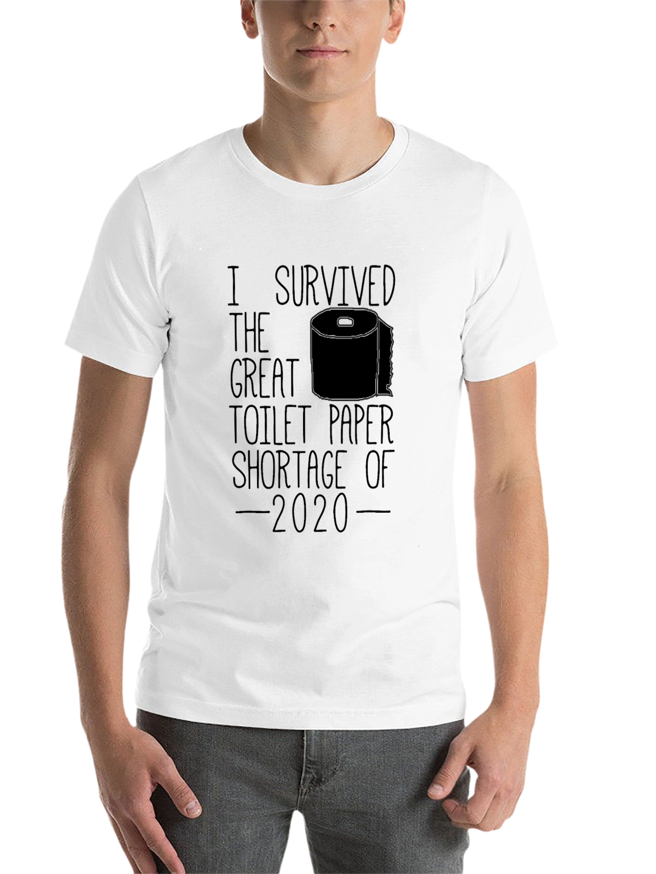 Black I Survived Toilet Paper Shortage 2020 Black T-Shirt view 14