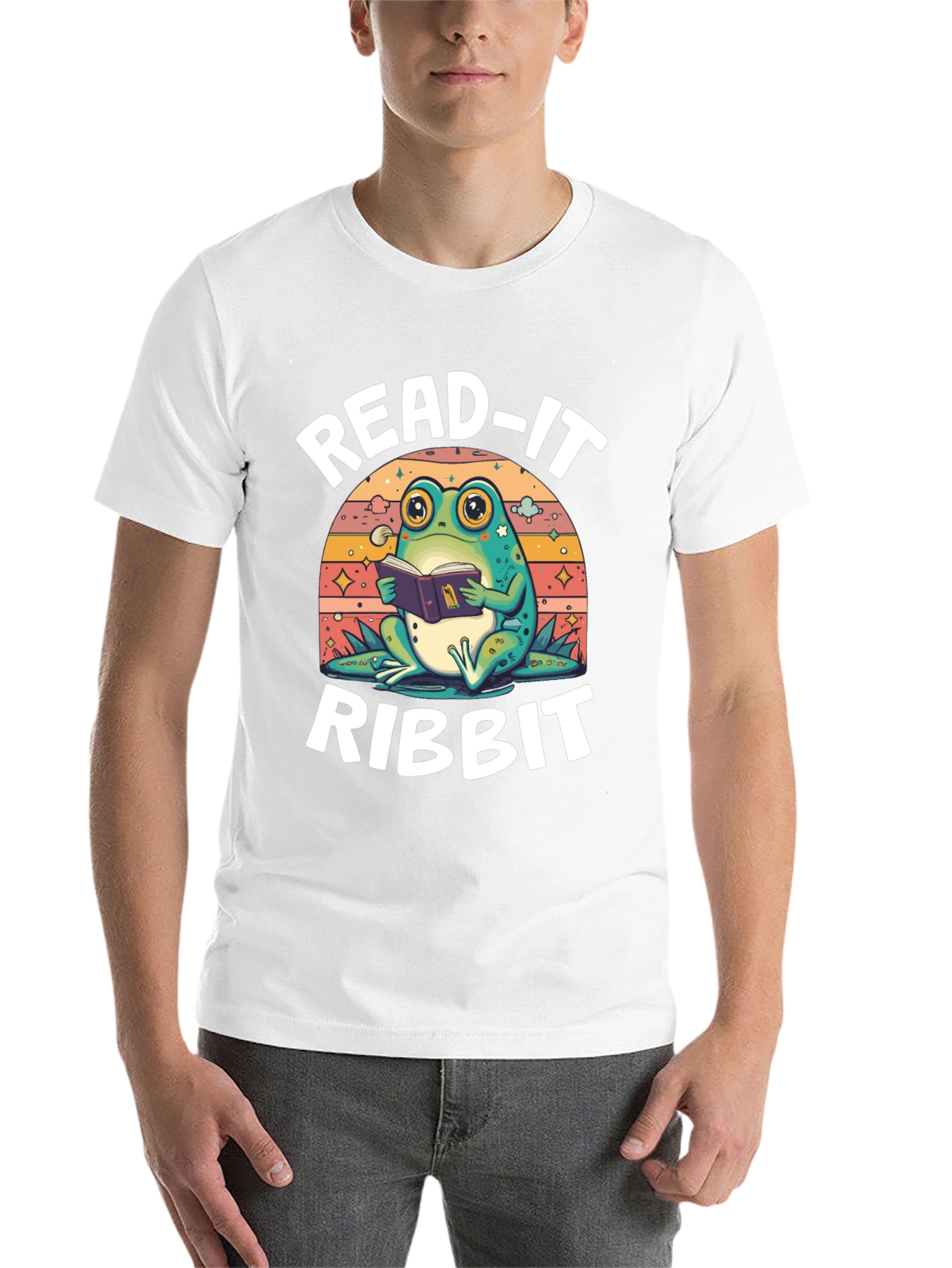 Black Read-It Ribbit Frog Graphic Tee - Book Lover Shirt view 14