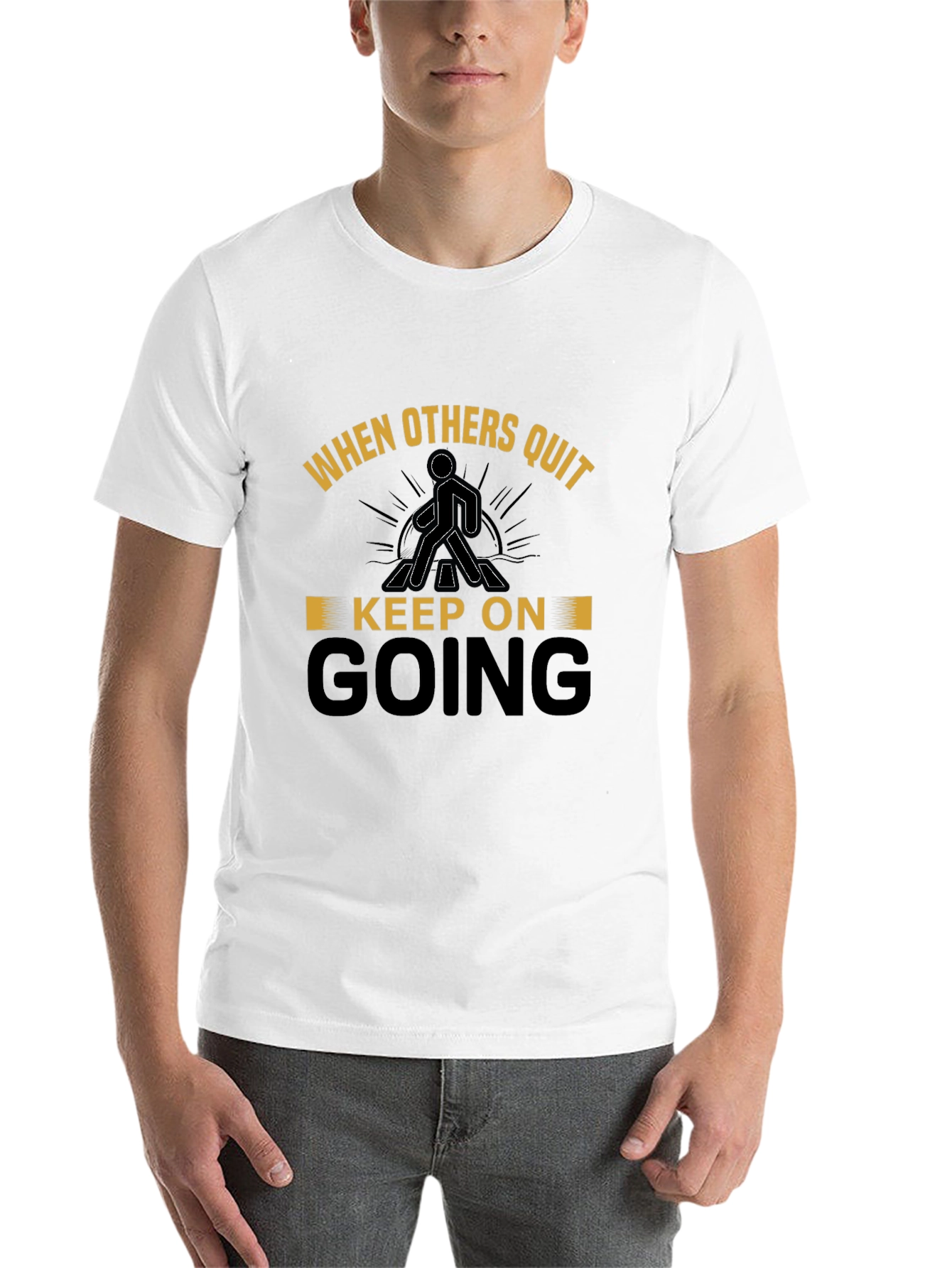 Black Motivational T-Shirt: When Others Quit, Keep Going view 14