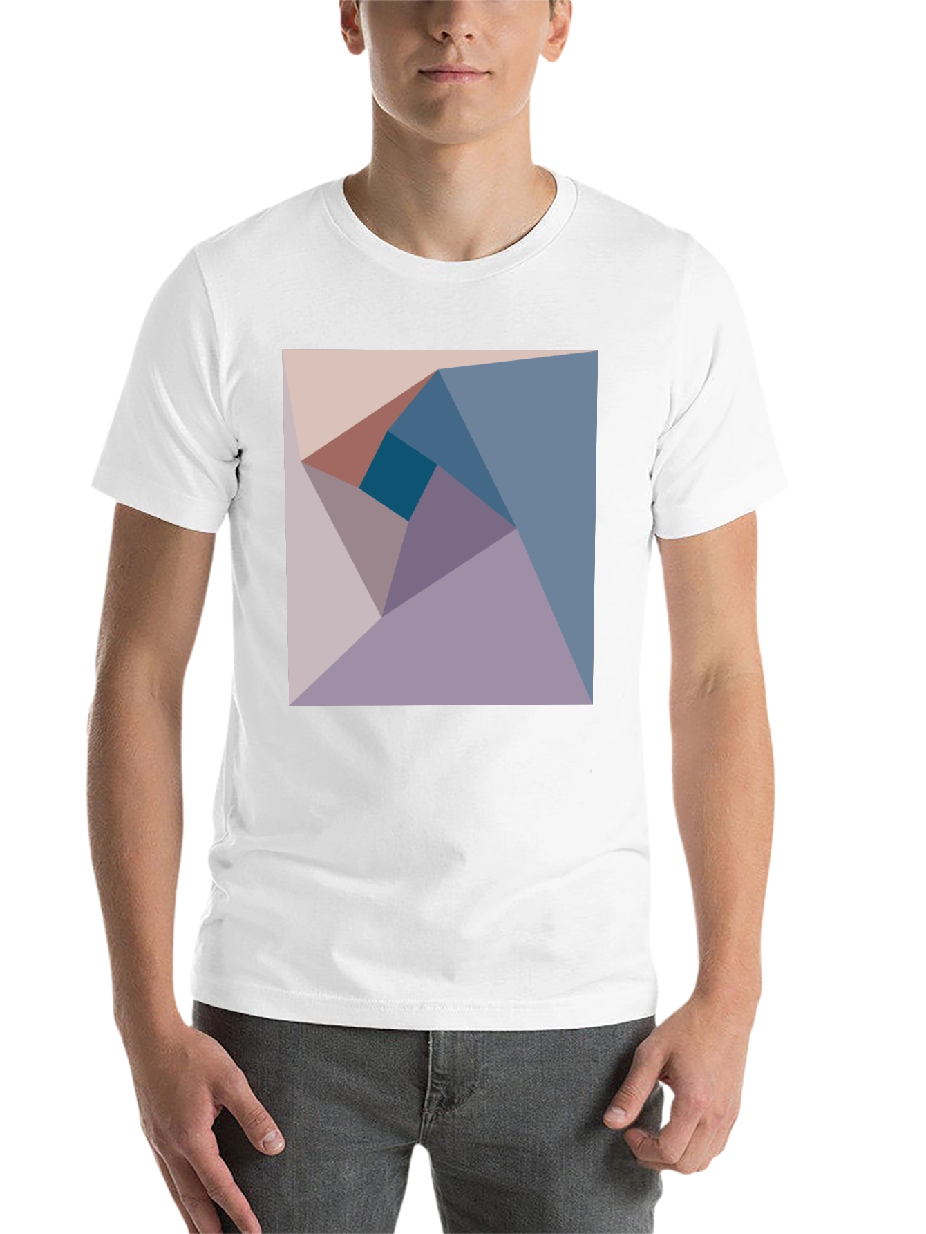 Black Geometric Design Tee - Abstract Art Shirt view 14