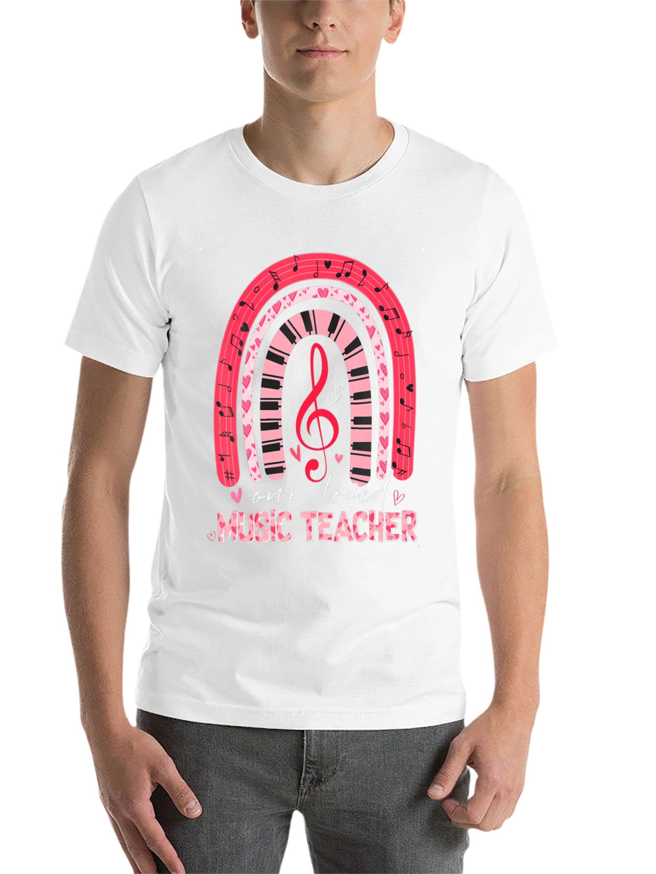 Black One Loved Music Teacher T-Shirt view 14