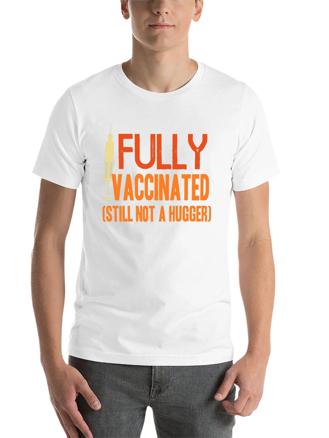 Black Fully Vaccinated Not a Hugger Graphic Tee view 14