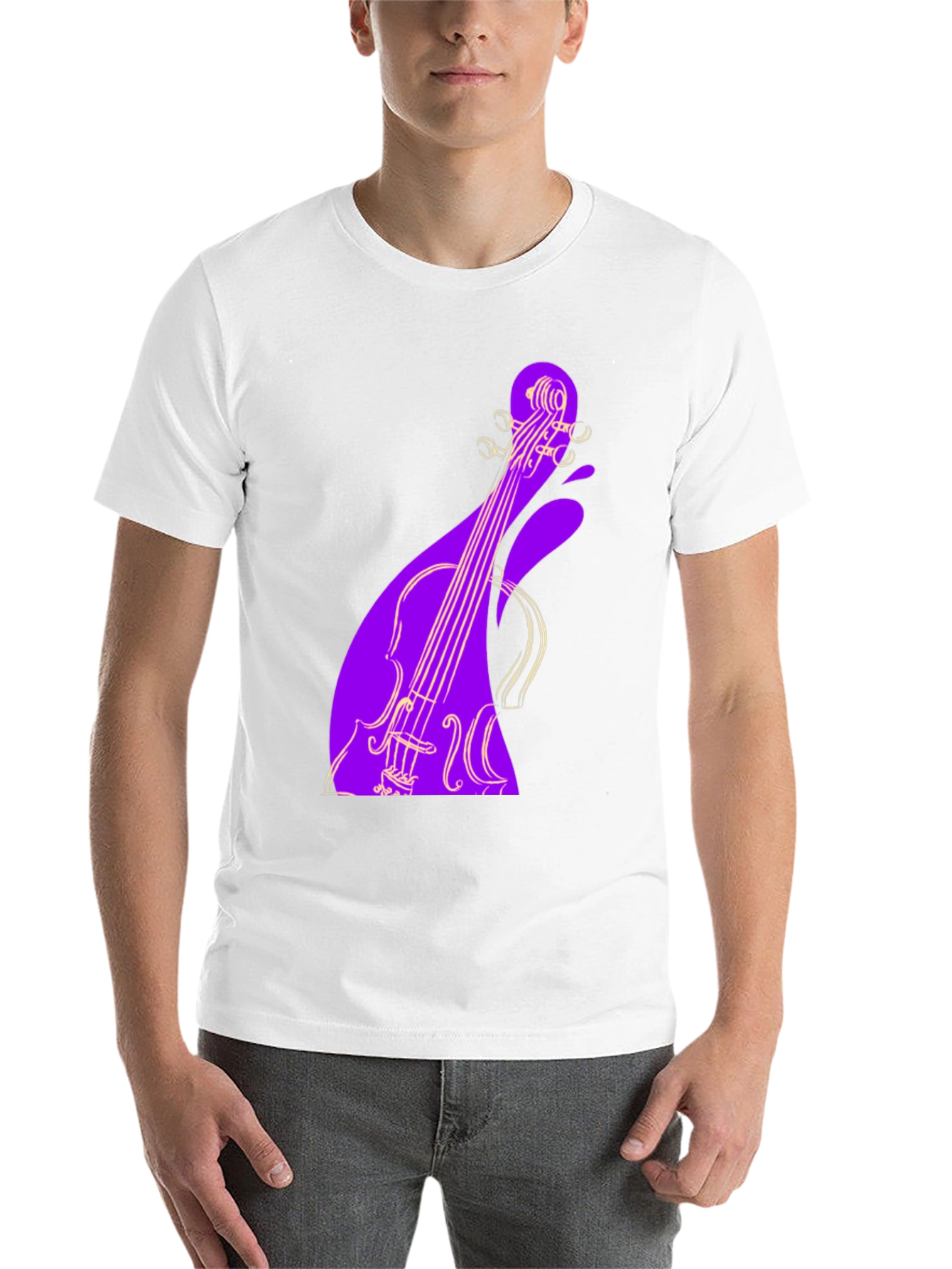 Black Violin Graphic Black Tee - Unique Music Lover Gift view 14