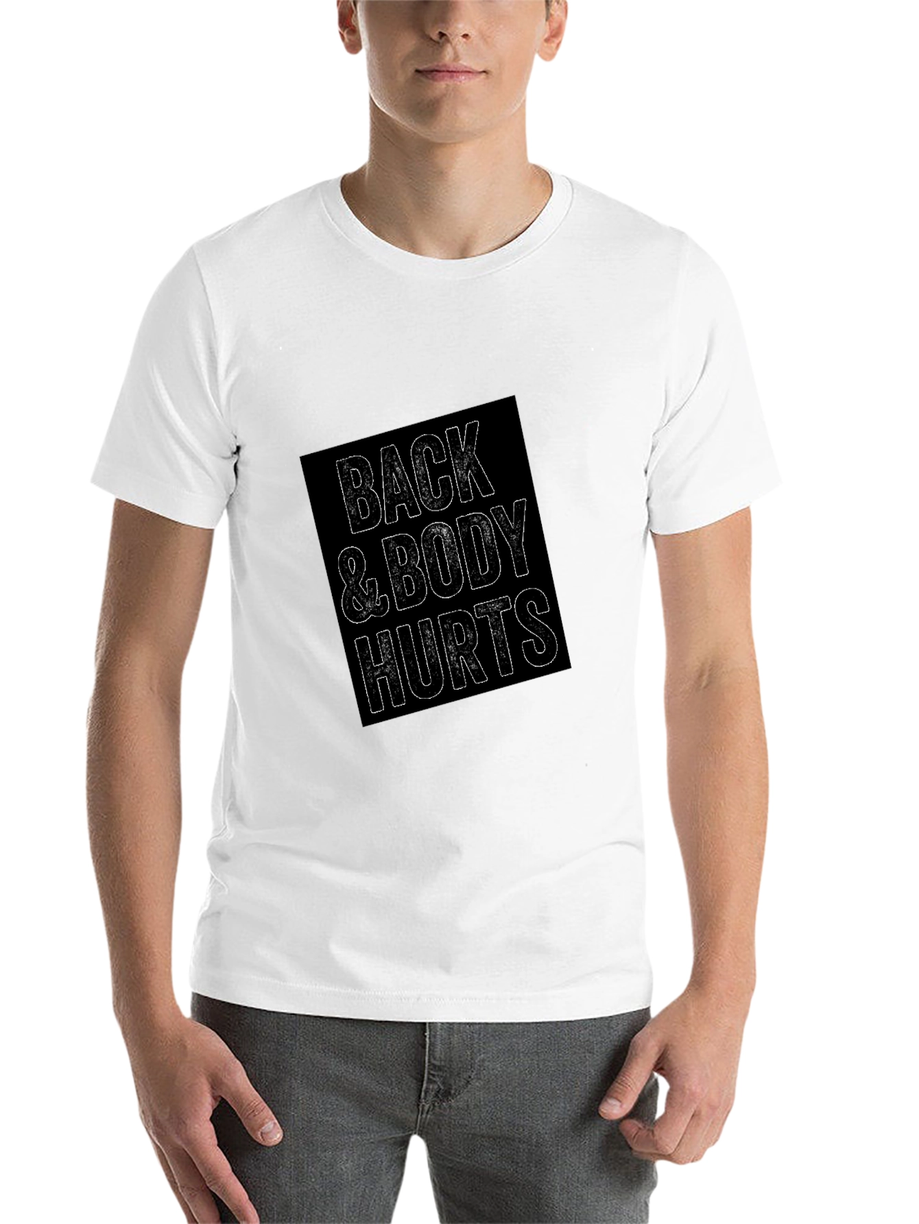 Black Back & Body Hurts Graphic Tee - Black view 14