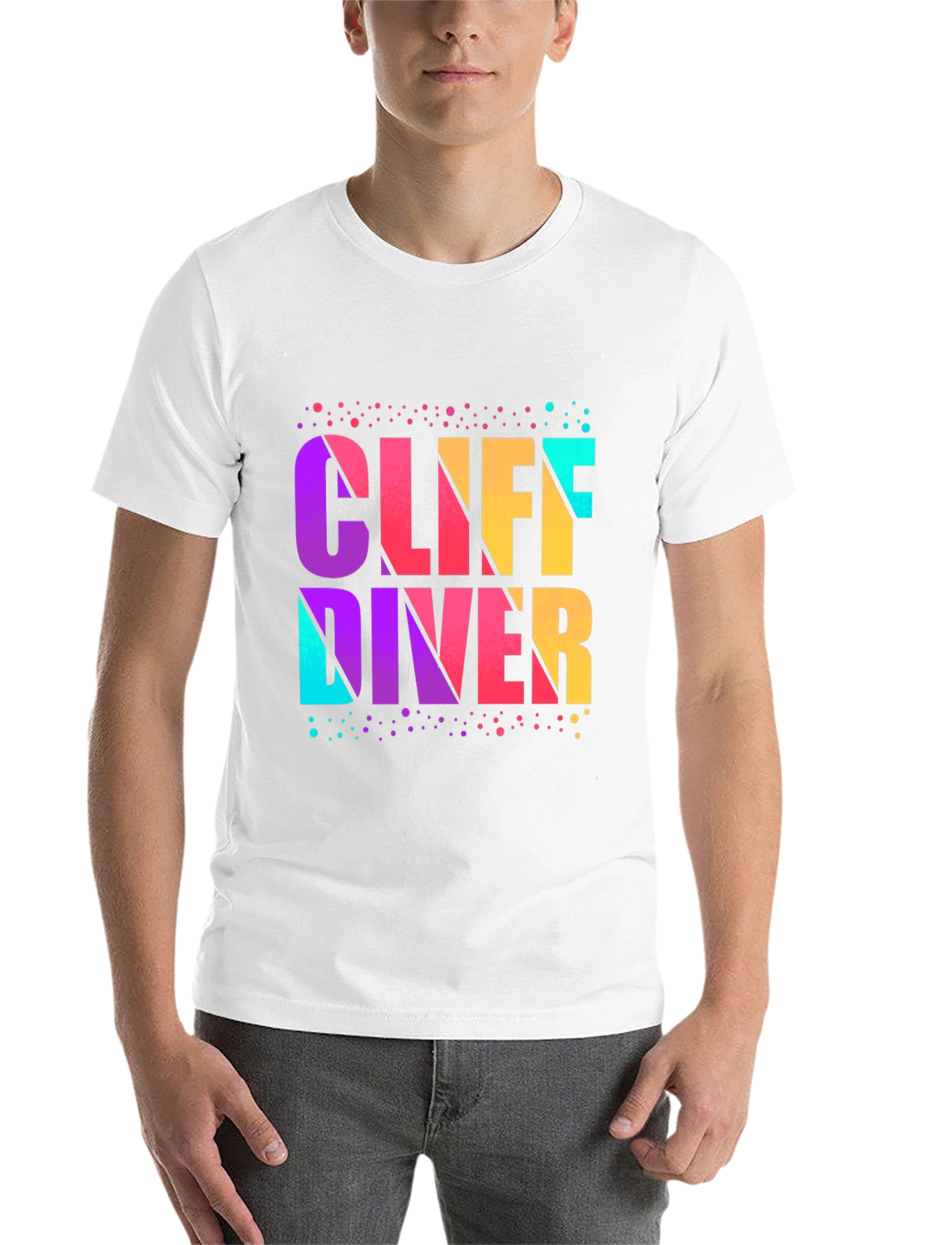 Black Cliff Diver Graphic T-Shirt - Vibrant Design view 14