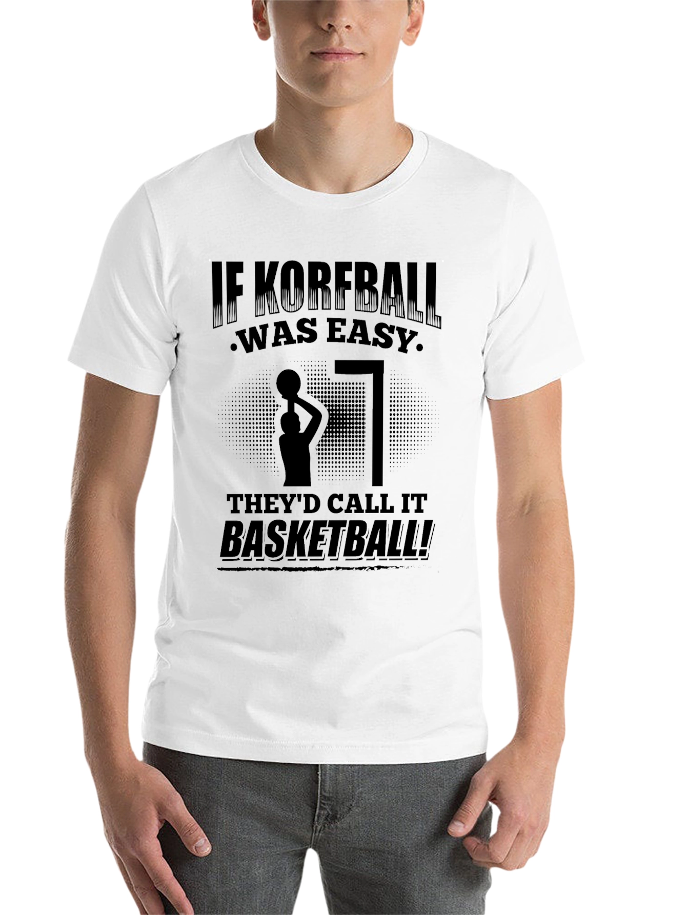 Black Korfball vs Basketball T-Shirt view 14