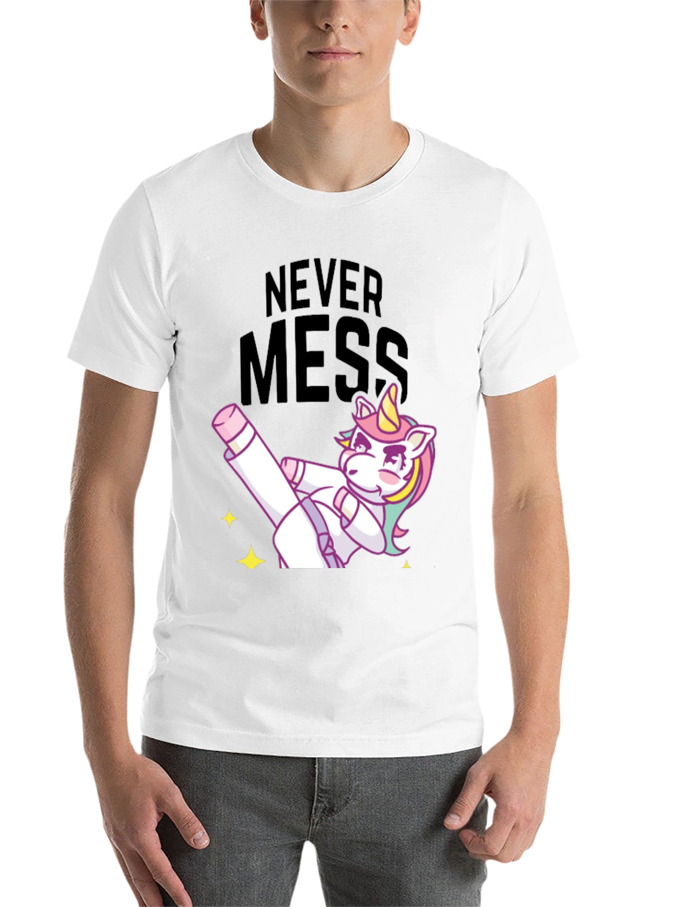 Black Never Mess With Unicorn Funny T-Shirt view 14