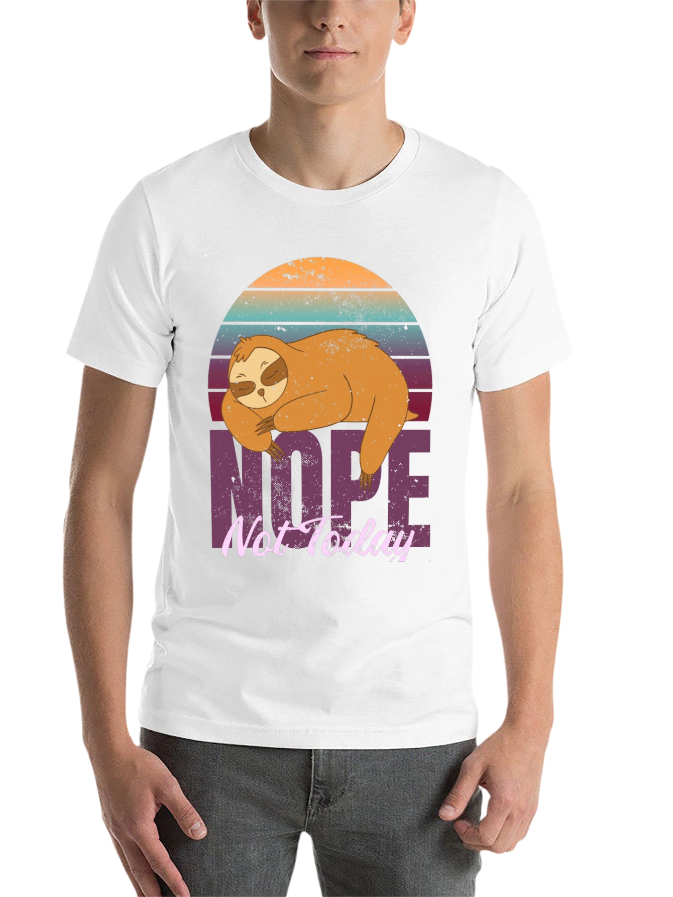 Black Sloth Nope Not Today Graphic T-Shirt view 14