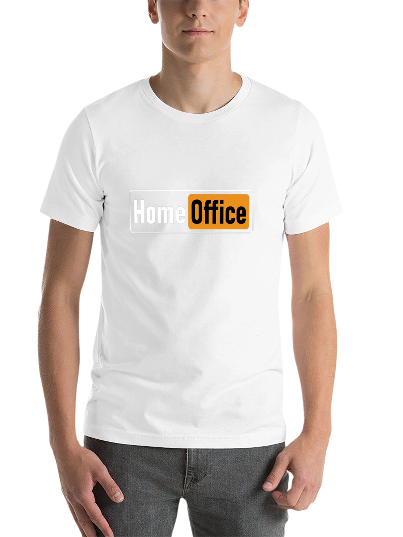 Black Home Office Funny Black T-Shirt view 14