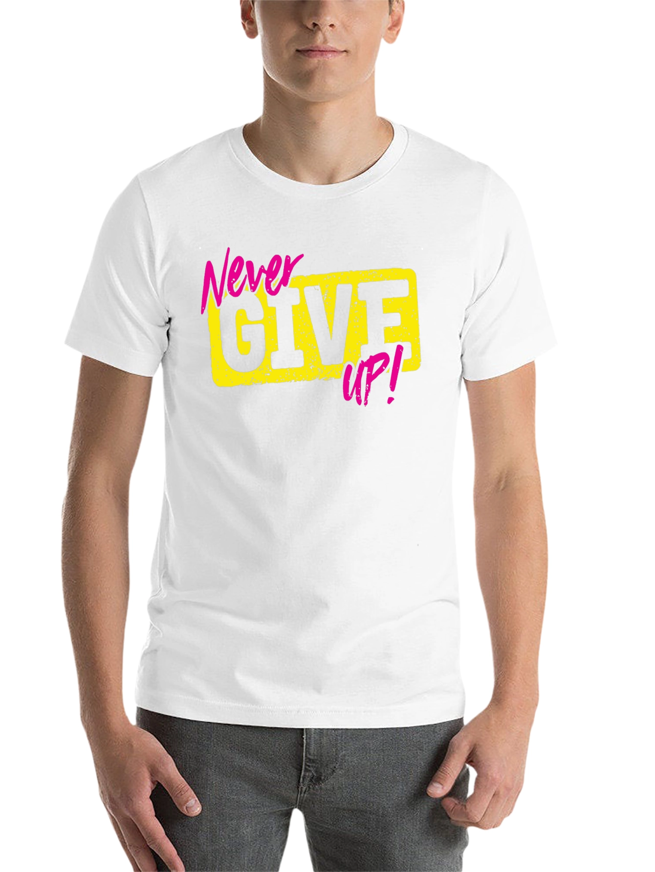 Black Never Give Up Graphic Tee view 14