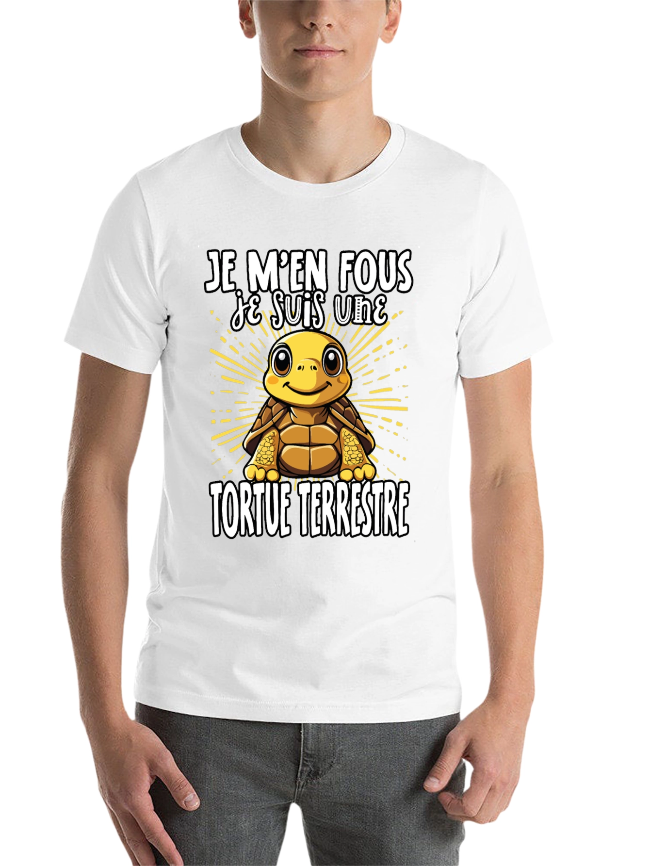 Black Funny French Turtle T-Shirt - Je M'en Fous view 14
