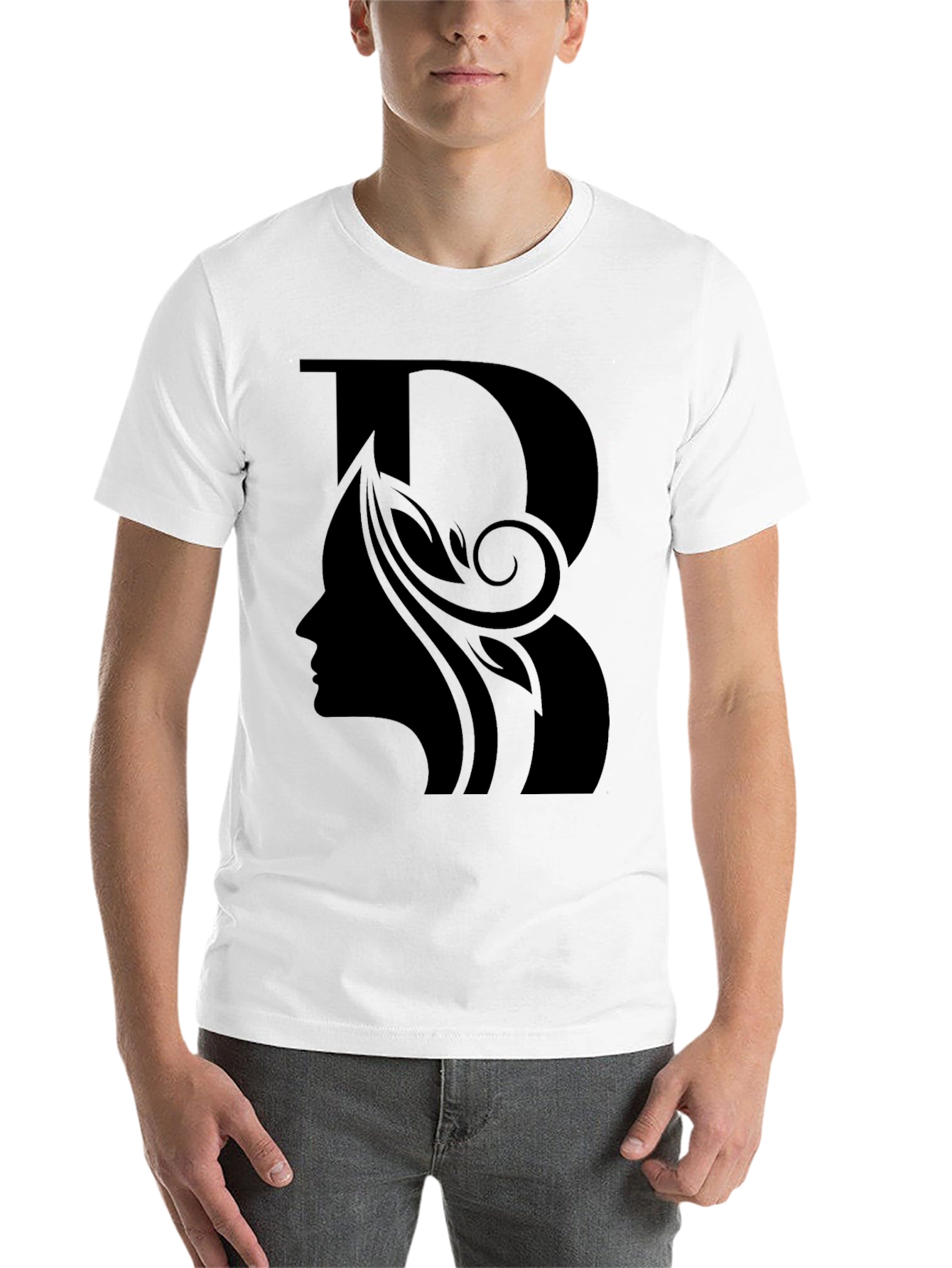 Black Elegant Black T-Shirt with Silhouette Design view 14