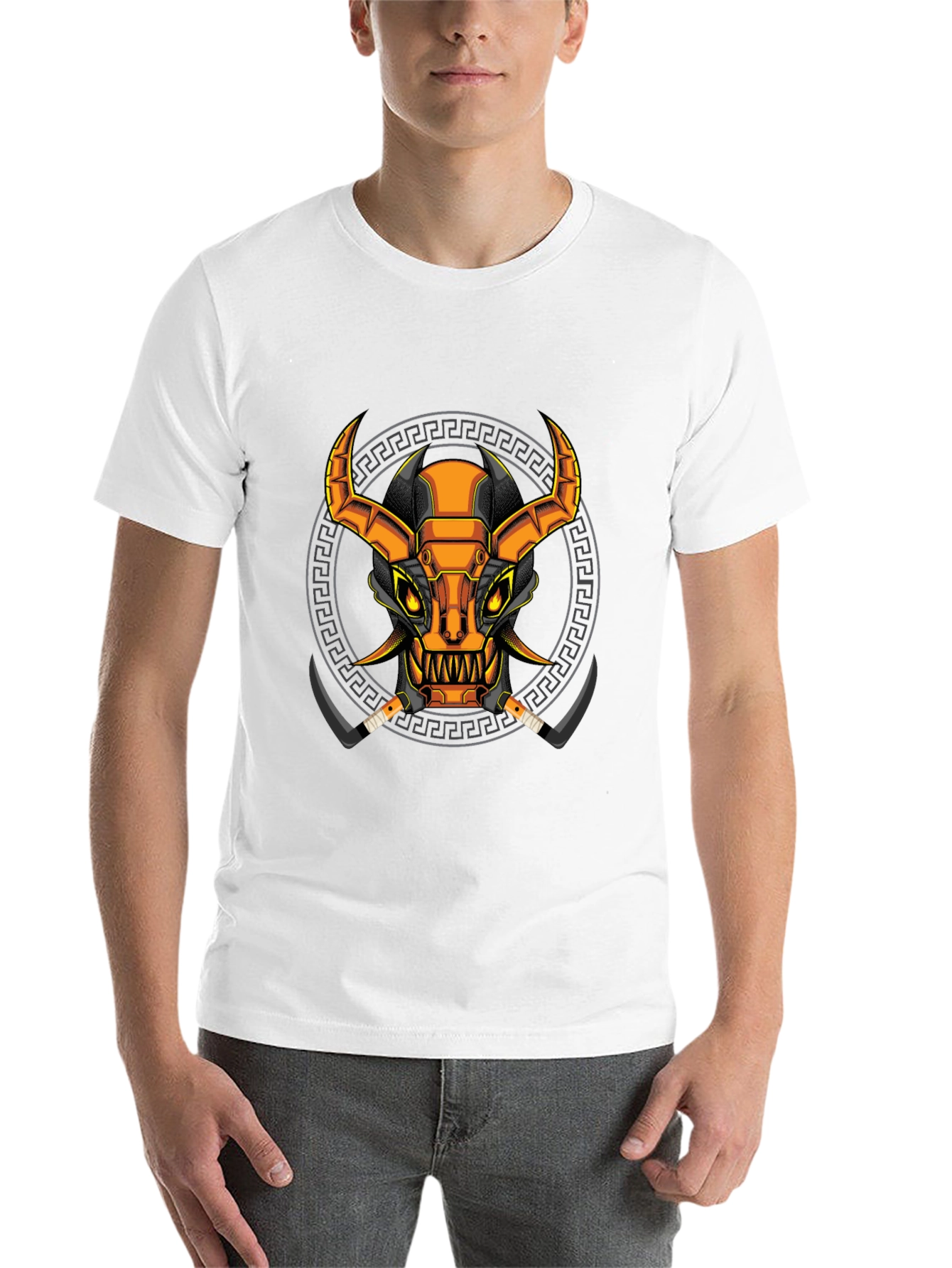 Black Cyberpunk Bull T-Shirt - Unique Graphic Tee view 14