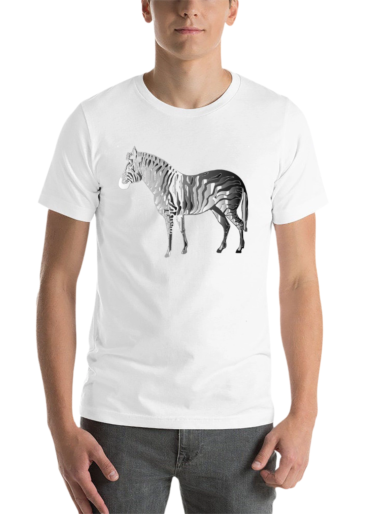 Black Zebra Graphic Tee - Stylish Men's Black T-Shirt view 14