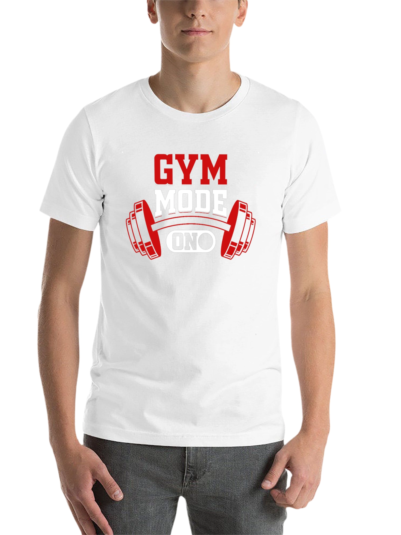 Black Gym Mode On T-Shirt - Black Fitness Apparel view 14